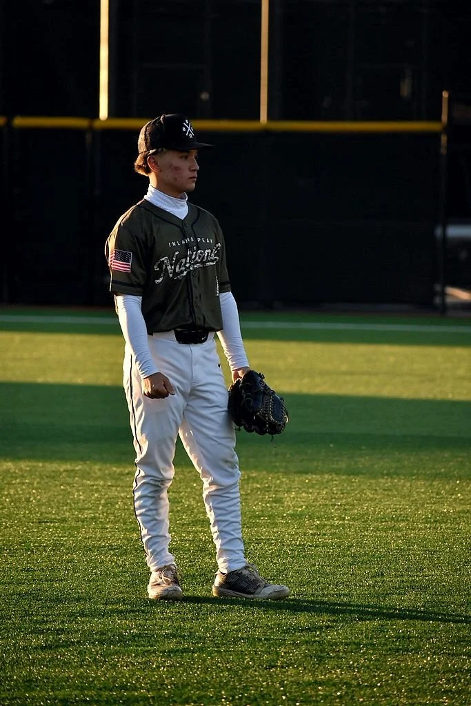 Player on the field with glove