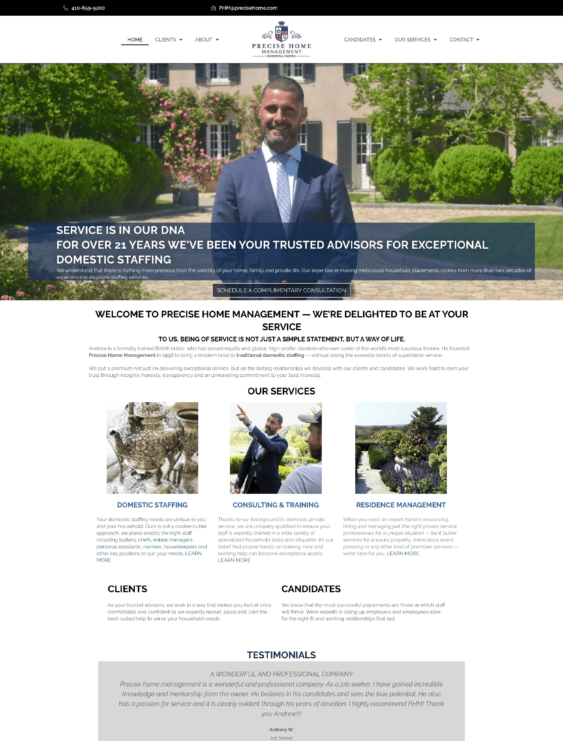 Before – Precise Home website