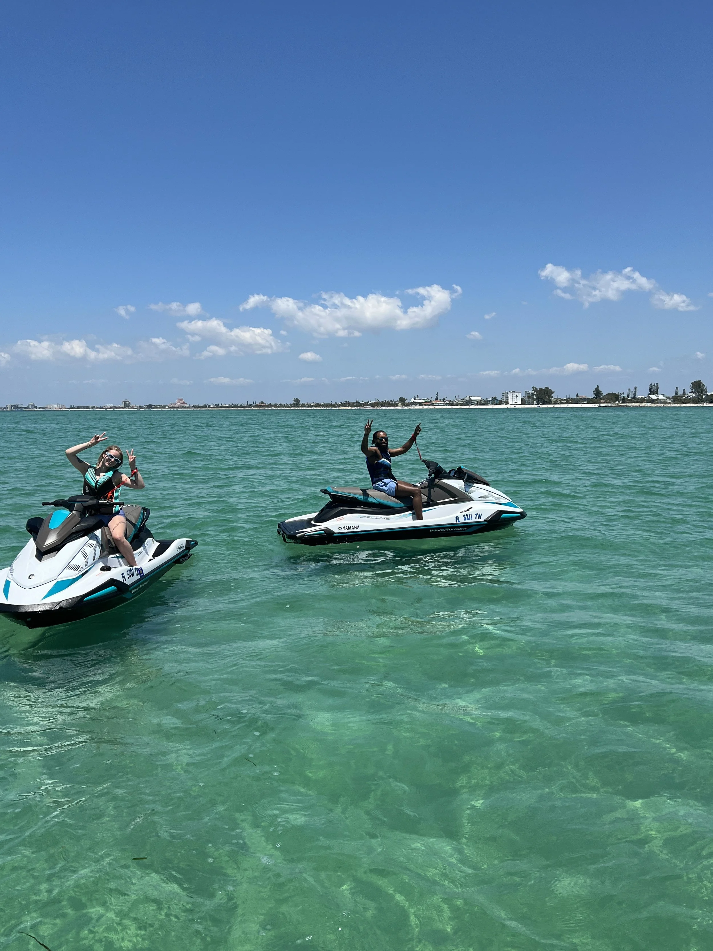 Couple enjoying jet ski retreat