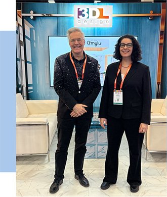 3D Booth Designer Michael LeBlanc and Sales & Marketing Josie Rodriguez