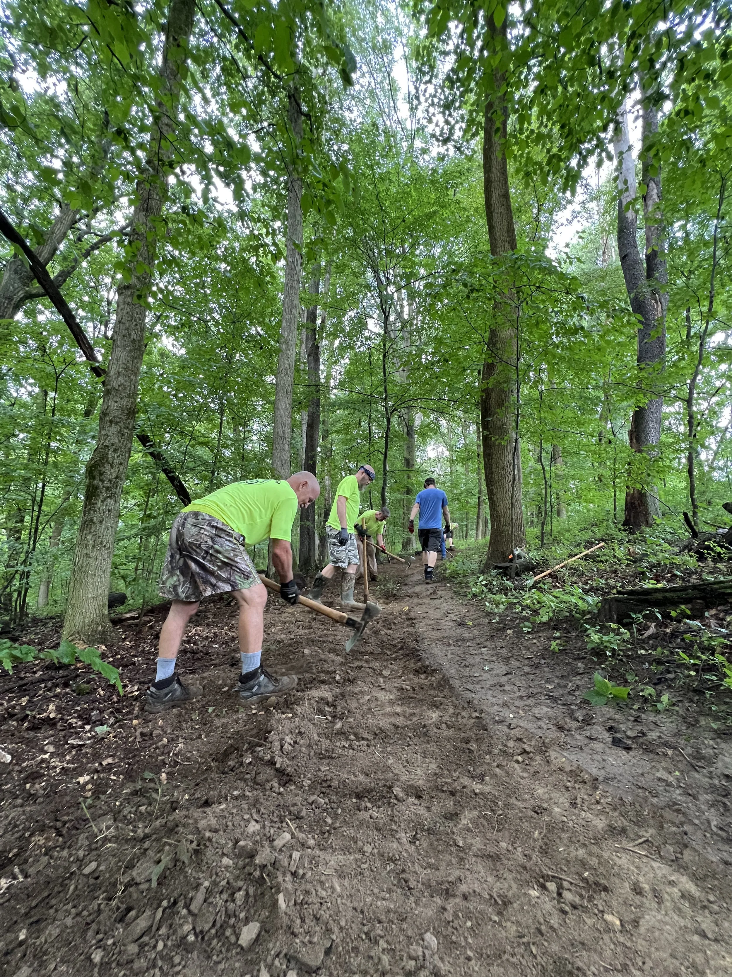 Volunteer clearing trail