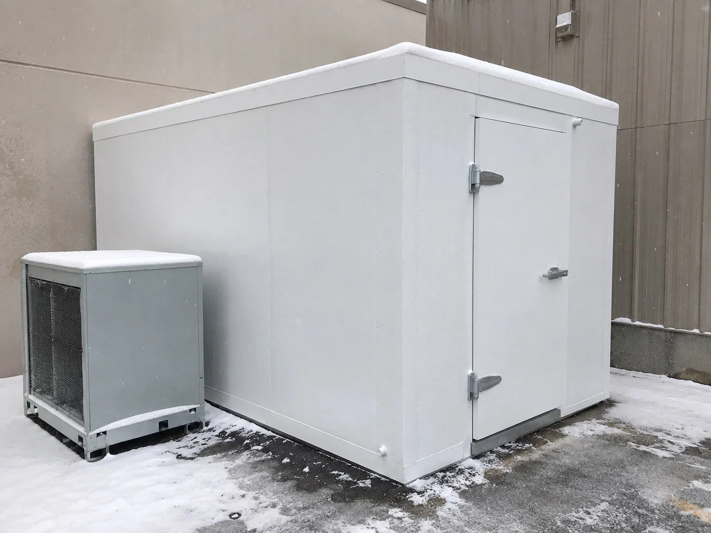 Exterior of a custom-built walk-in cooler by Titan Walk-In Coolers