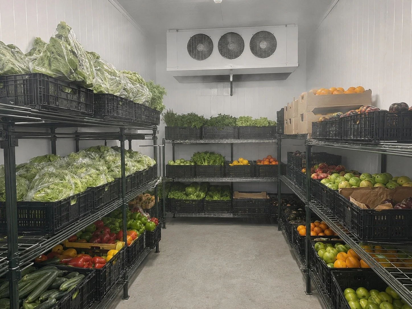 Grocery store walk-in cooler built by Titan Walk-In Coolers