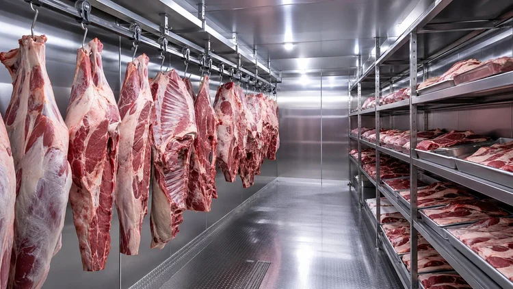 Custom walk-in cooler build for a butcher shop