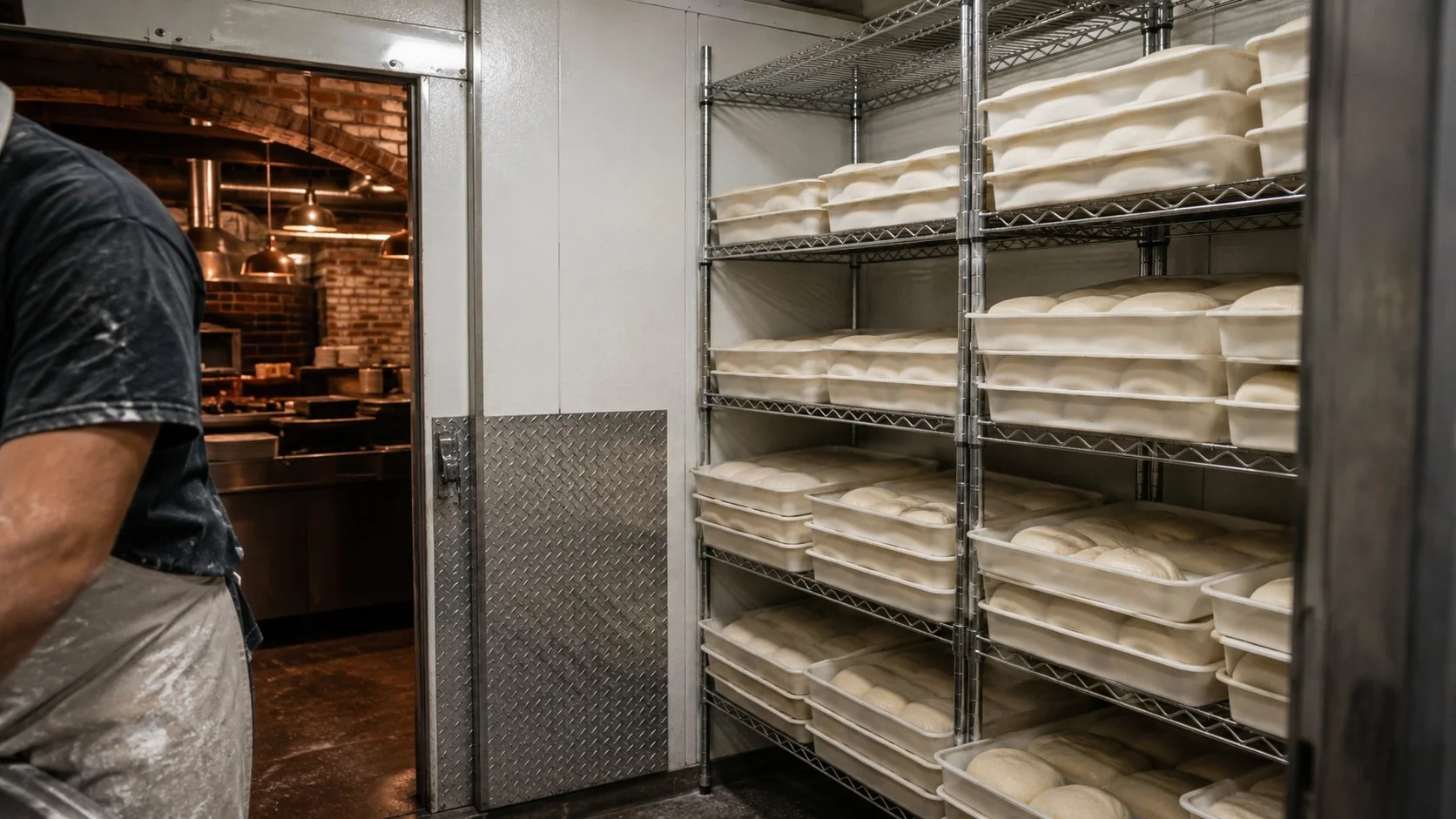 Restaurant walk-in cooler installed by Titan in a Hamilton commercial kitchen