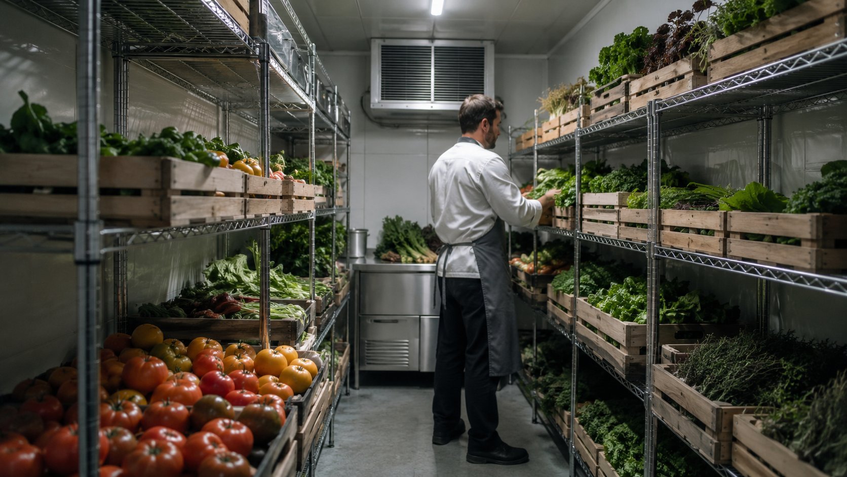 Restaurant walk-in cooler installed by Titan in a Halton Hills commercial kitchen
