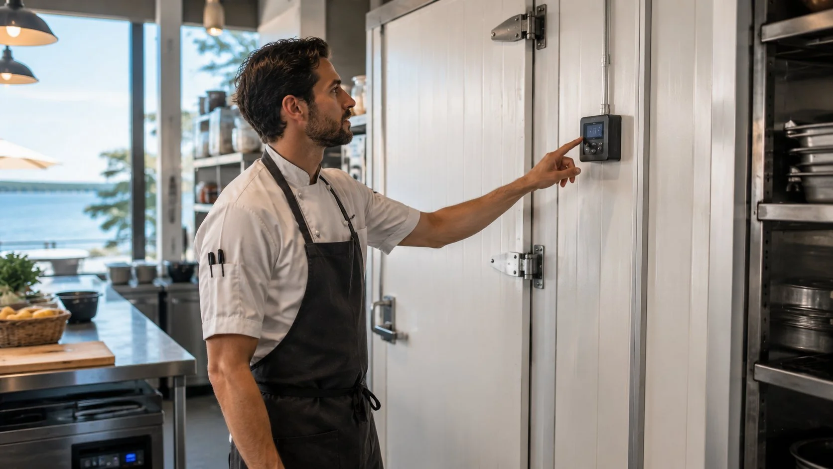 Restaurant walk-in cooler installed by Titan in a Oakville commercial kitchen