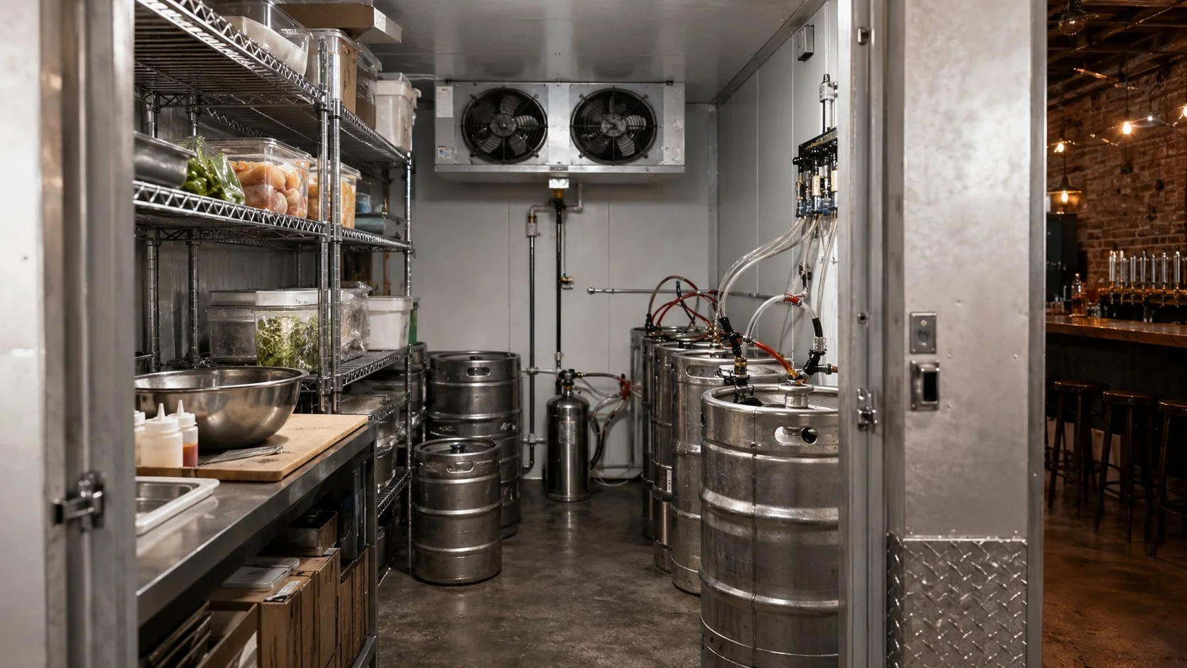Restaurant walk-in cooler installed by Titan in a Whitby commercial kitchen