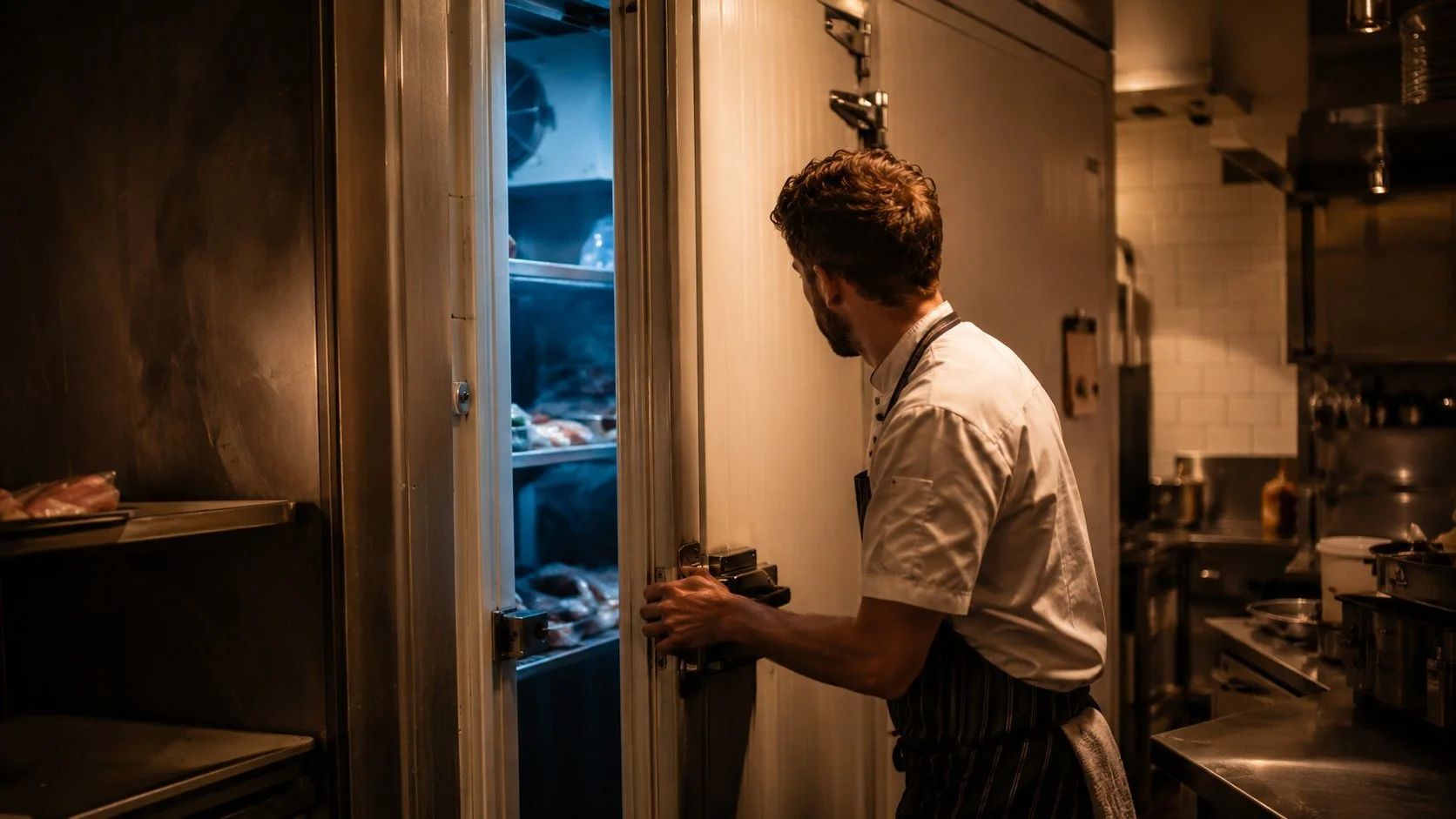 Restaurant walk-in cooler installed by Titan in a Toronto commercial kitchen