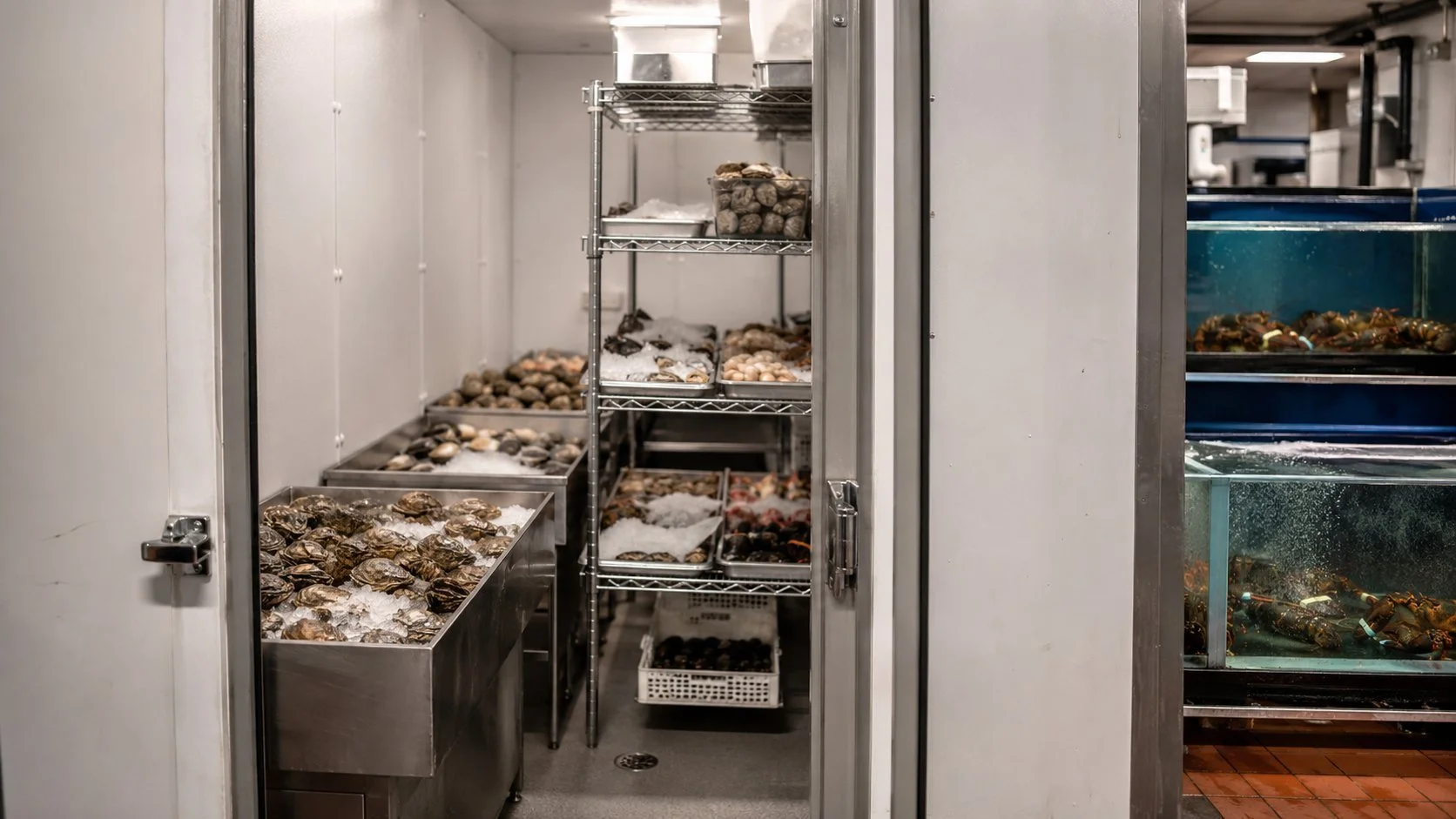 Restaurant walk-in cooler installed by Titan in a Pickering commercial kitchen