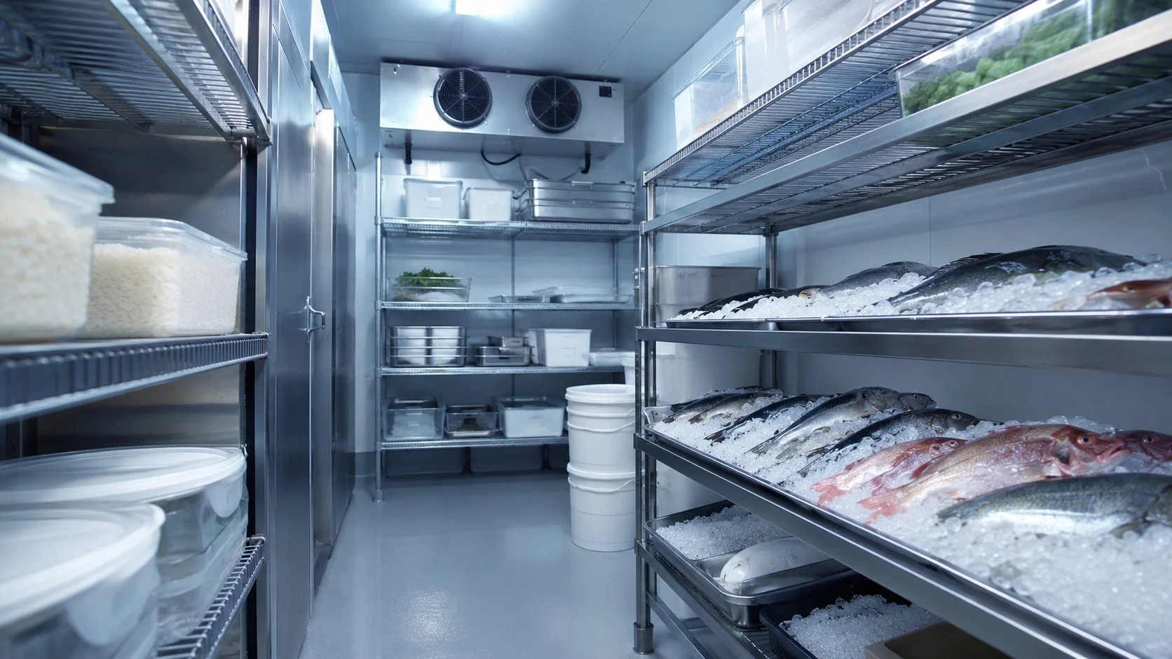 Restaurant walk-in cooler installed by Titan in a Richmond Hill commercial kitchen