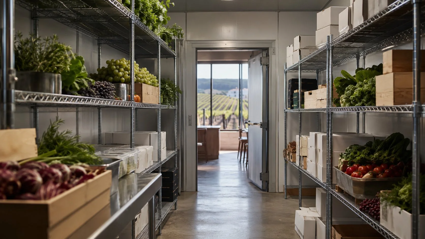 Restaurant walk-in cooler installed by Titan in a St. Catharines commercial kitchen