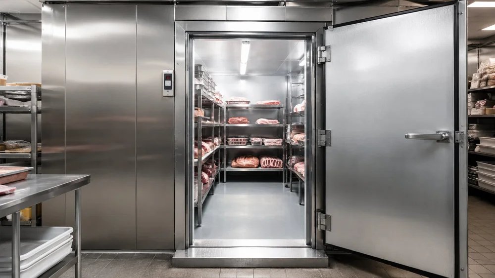 Walk-in cooler built for a butcher and meat shop