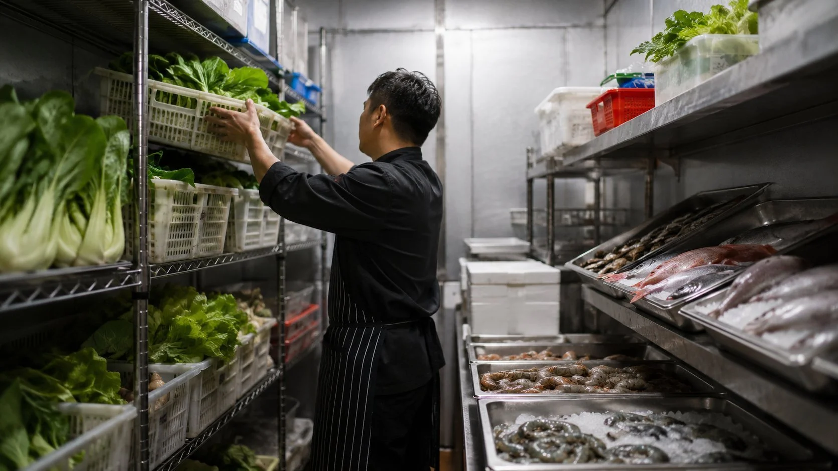 Restaurant walk-in cooler installed by Titan in a Markham commercial kitchen