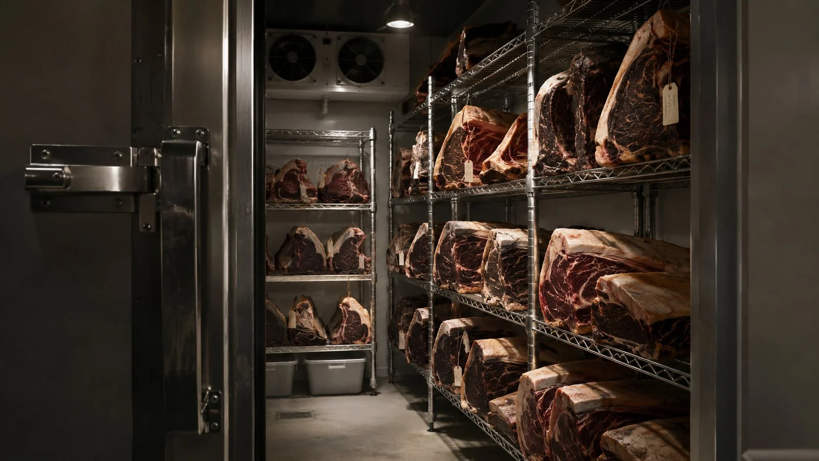 Restaurant walk-in cooler installed by Titan in a Cambridge commercial kitchen