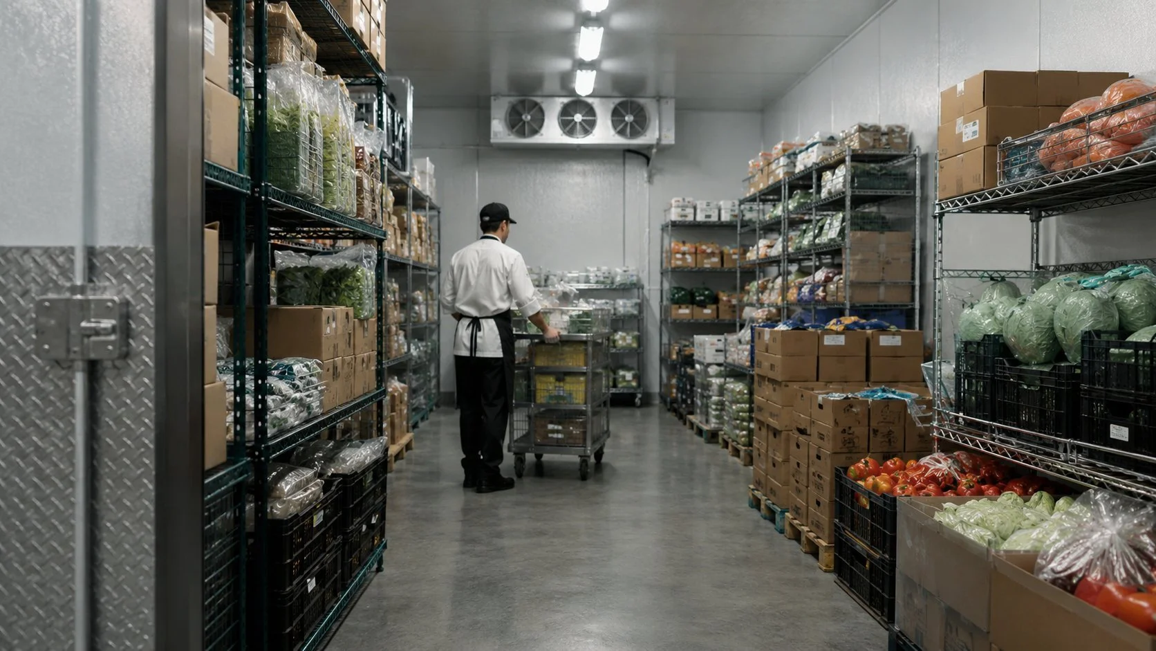 Restaurant walk-in cooler installed by Titan in a Oshawa commercial kitchen