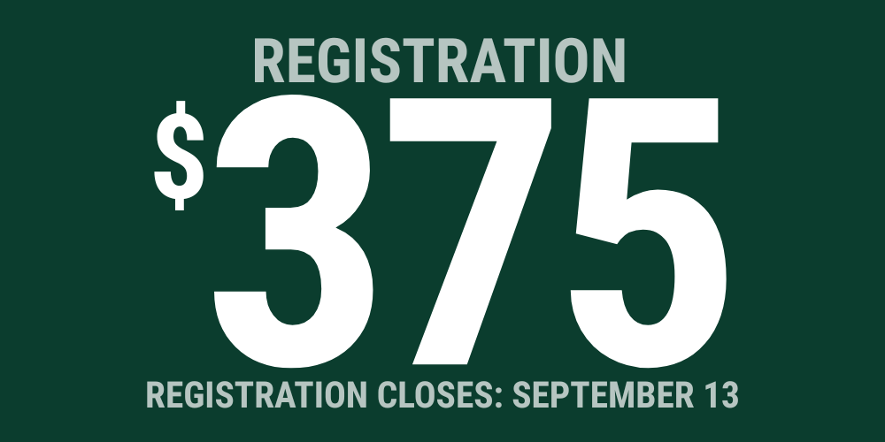 Reg (Thur-Sun) 9 Payment Plan • LC26. $375 Reg | Thursday-Sunday