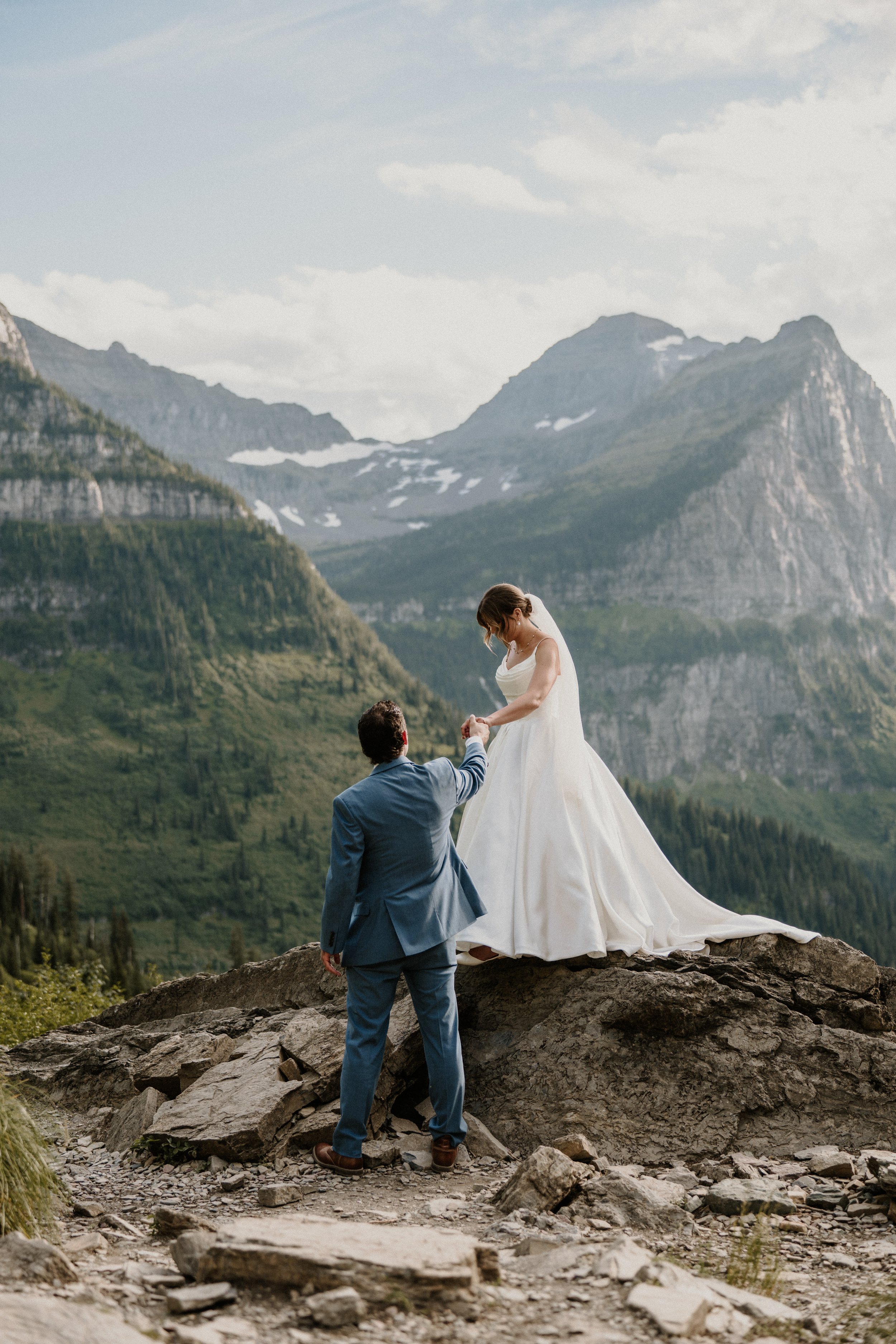 Montana elopement couple after their ceremony