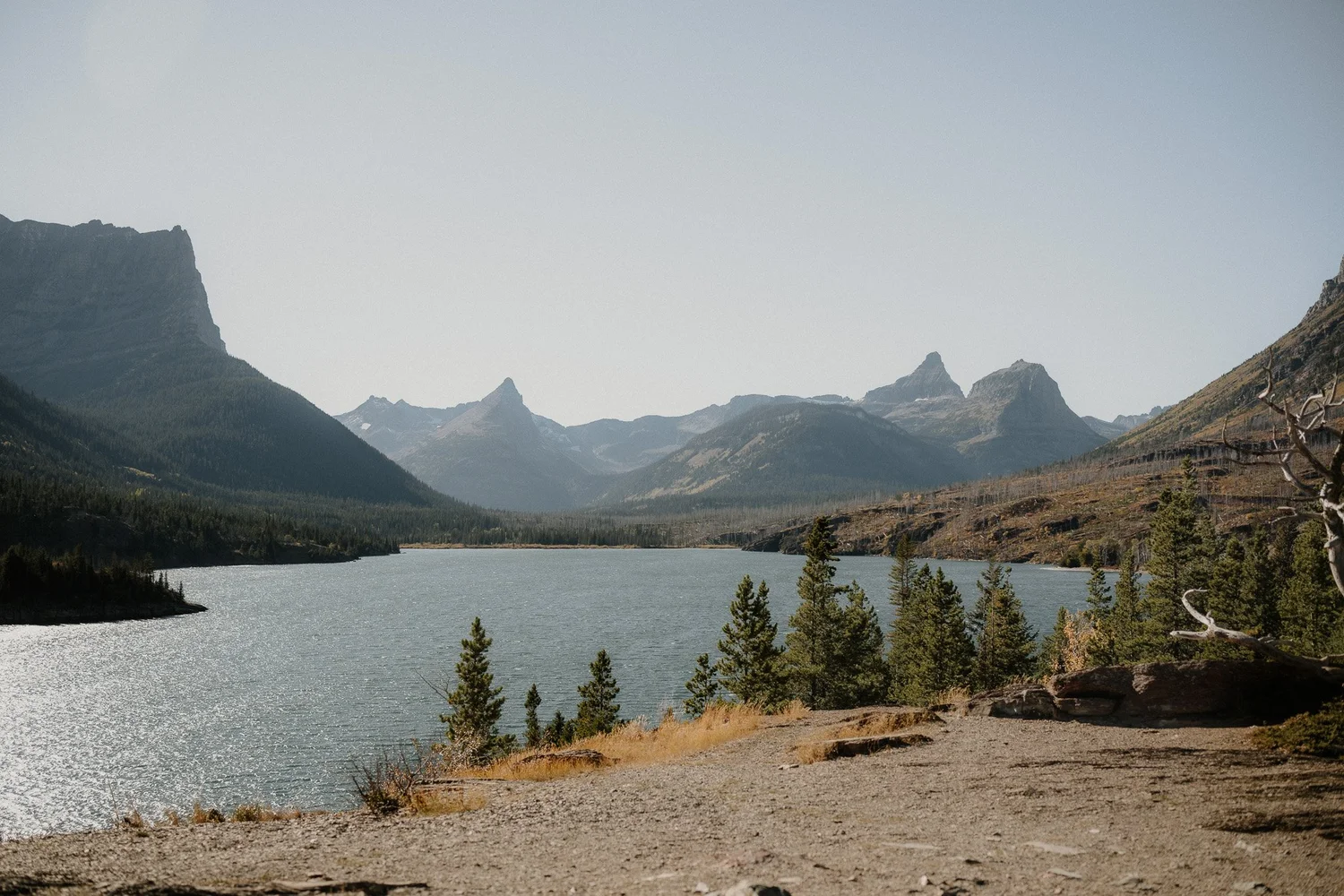 Maddie and Clay at the end of their Glacier National Park elopement day