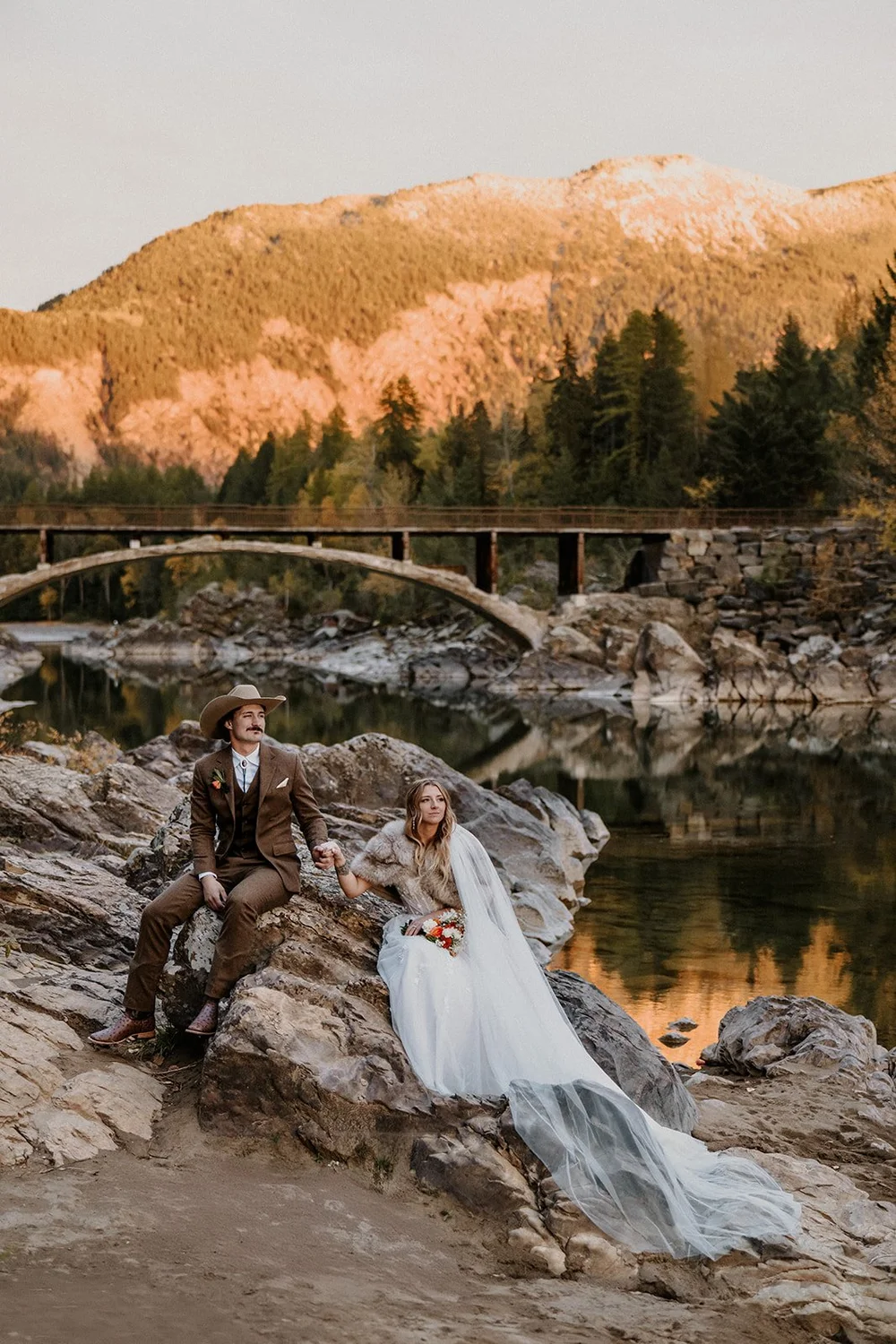 Documentary-style Montana elopement photography moment