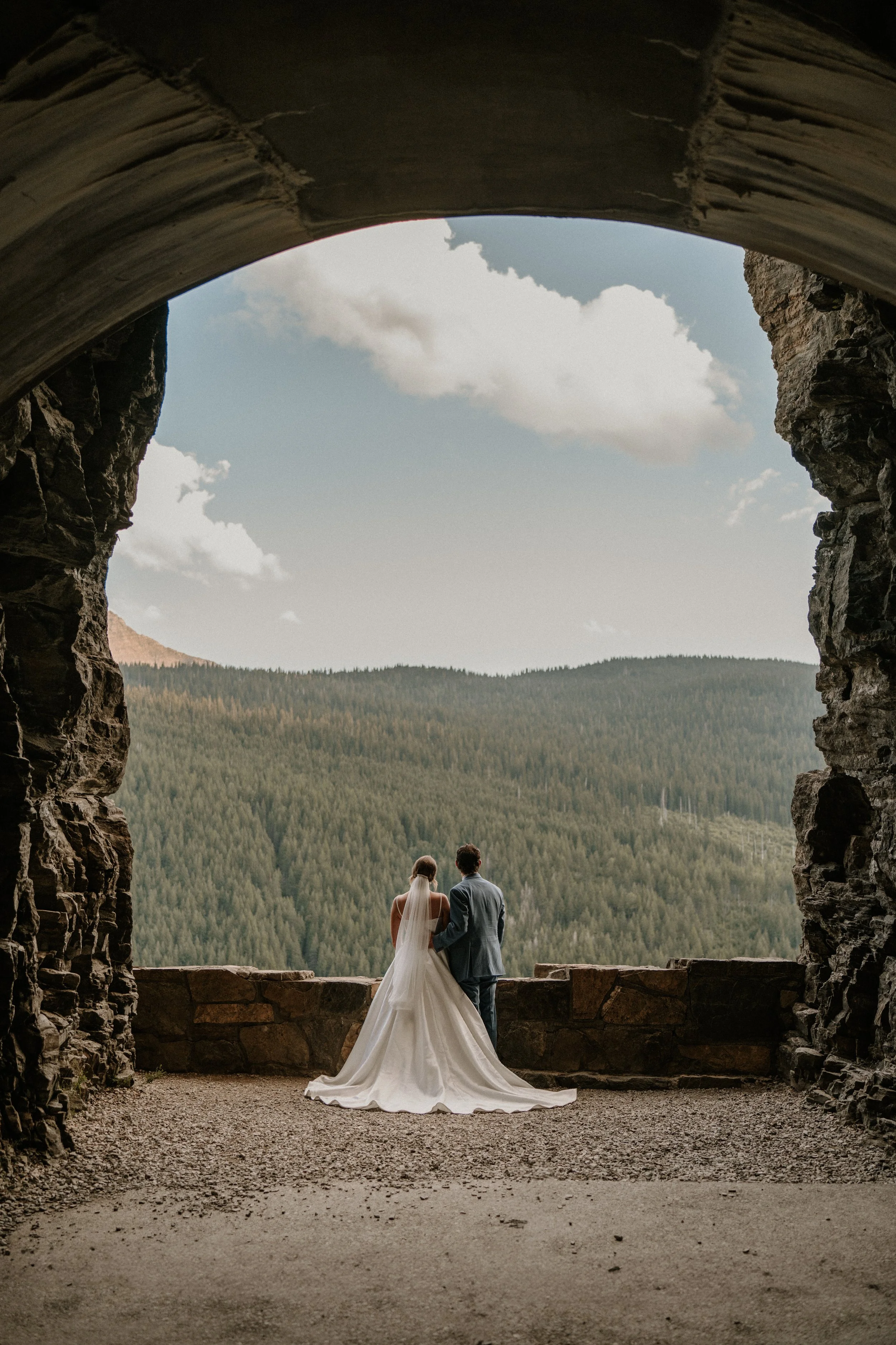 Newlyweds at their Montana elopement
