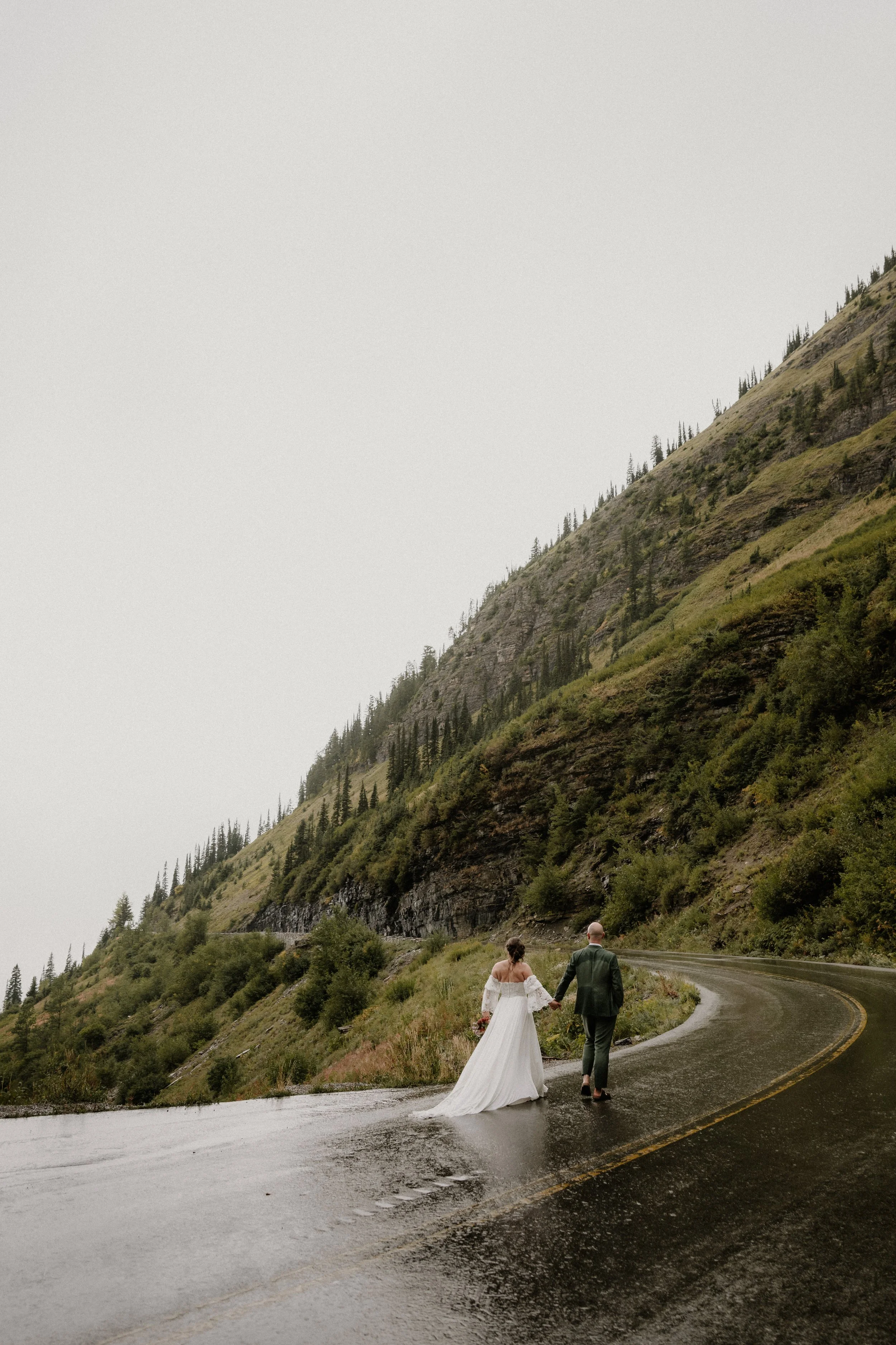 Montana elopement photos at Big Bend in Glacier National Park