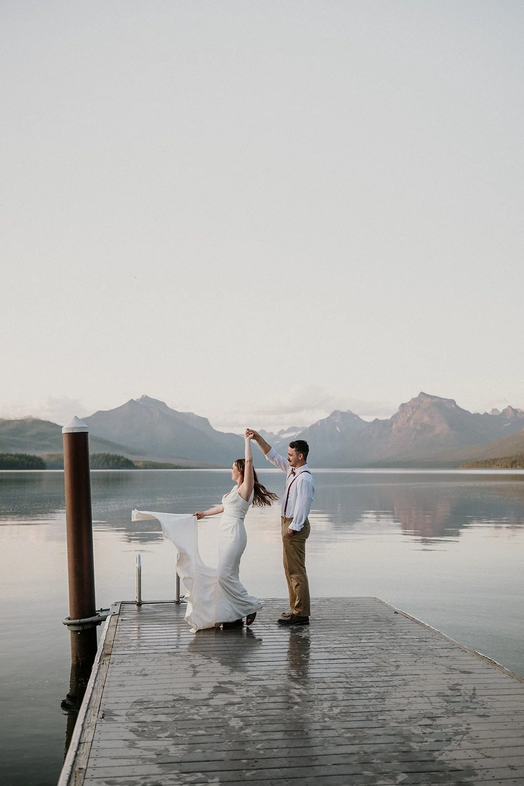 Couple after their Montana wedding ceremony