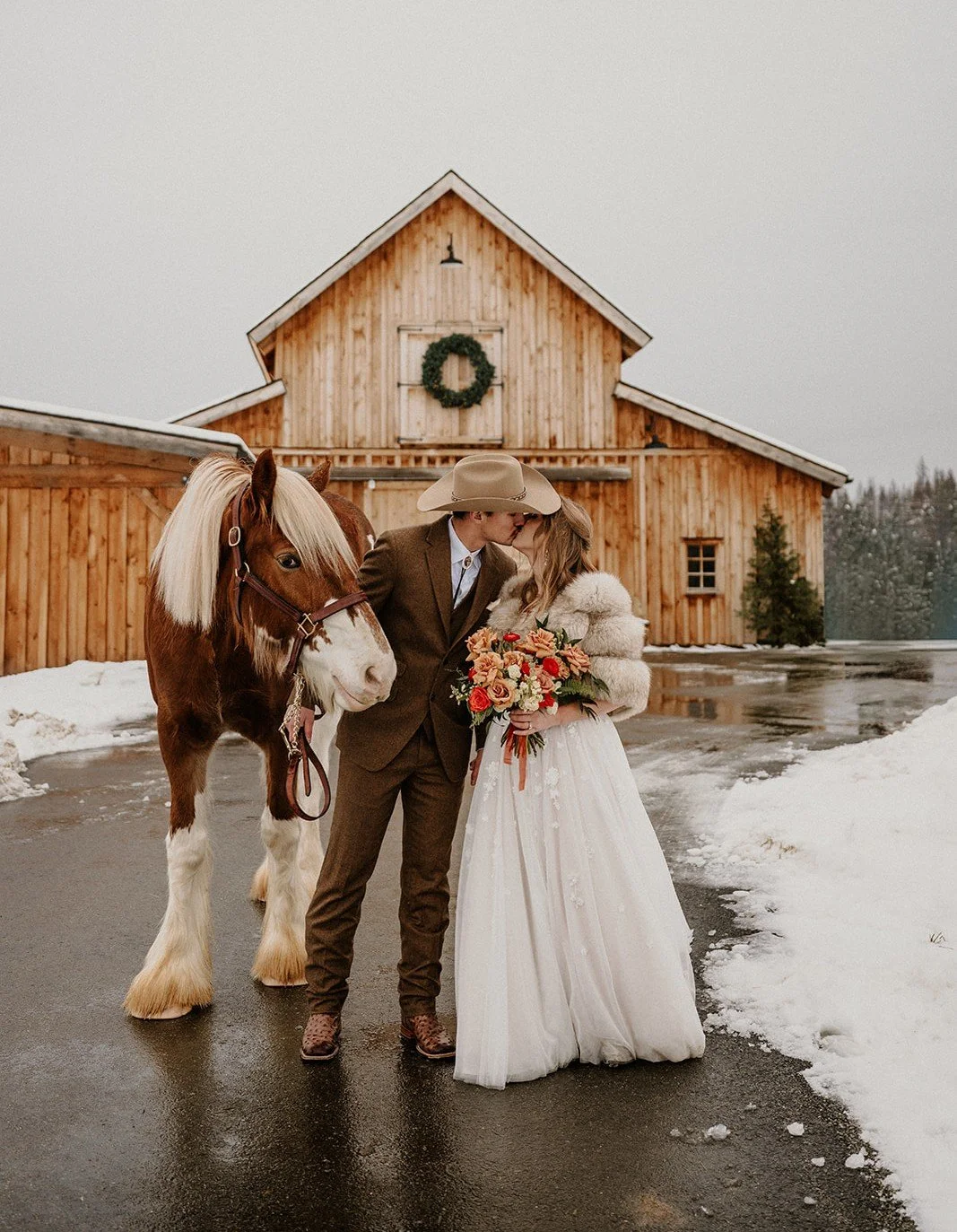 Romantic wedding portrait in Montana landscape by Stan Todorov