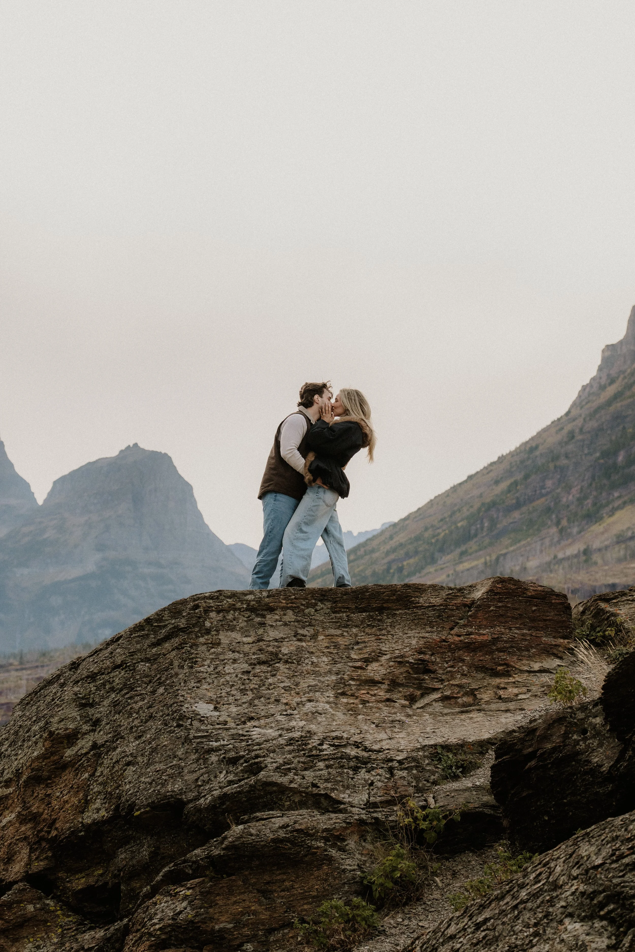 Rowan and Matt's first photos as an engaged couple in Glacier National Park
