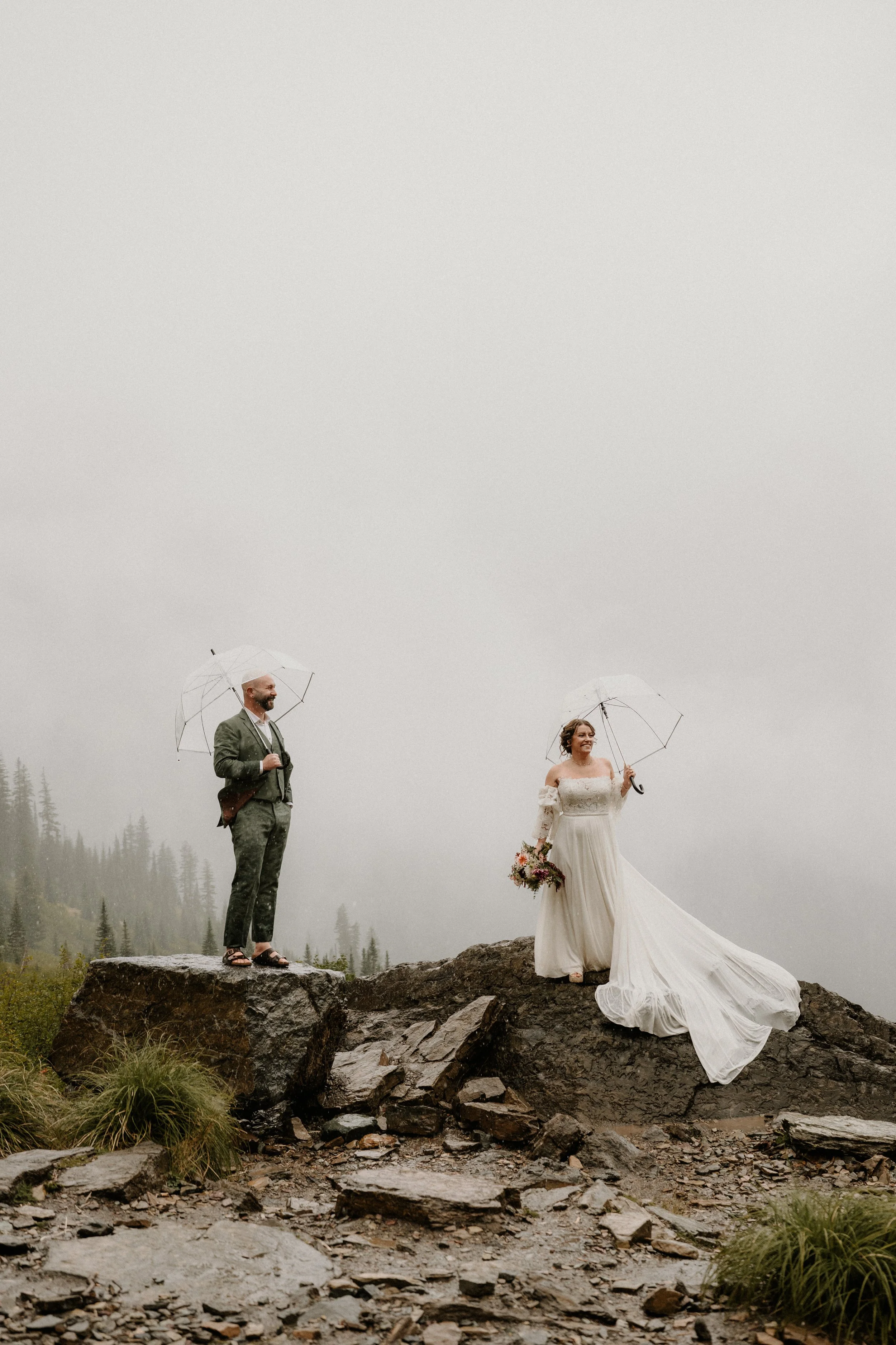 Couple portraits at Big Bend on the Going-to-the-Sun Road at sunset