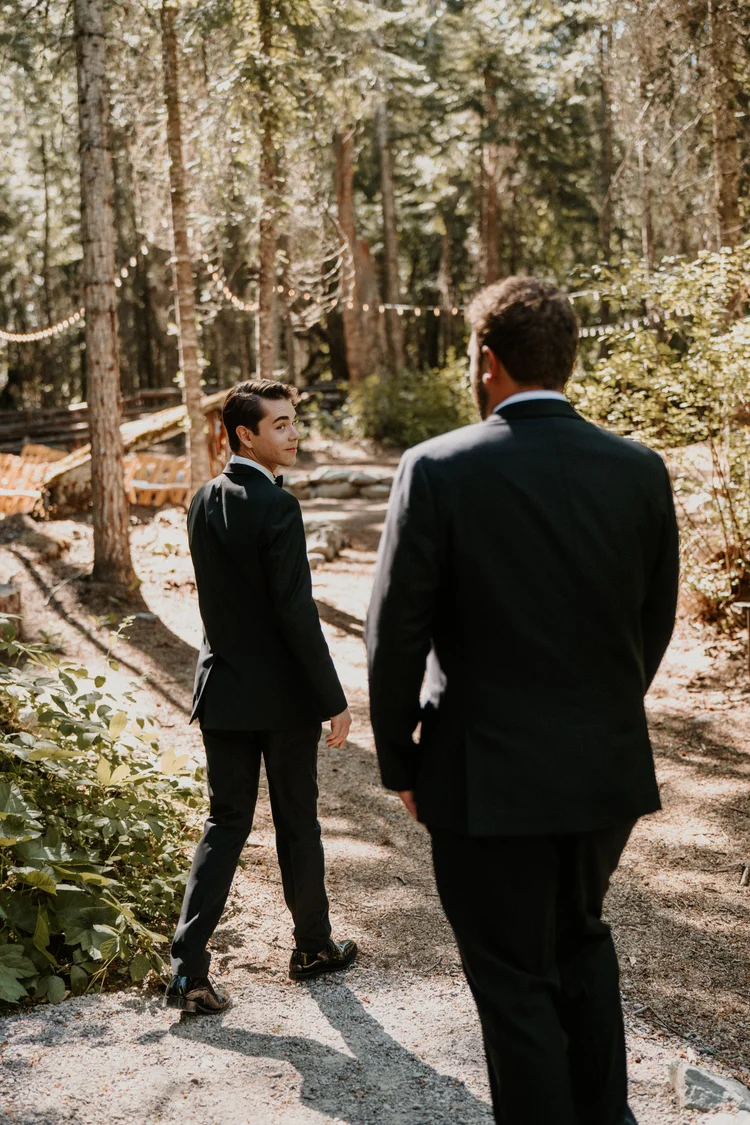 Couple sharing a quiet moment during a Glacier National Park elopement
