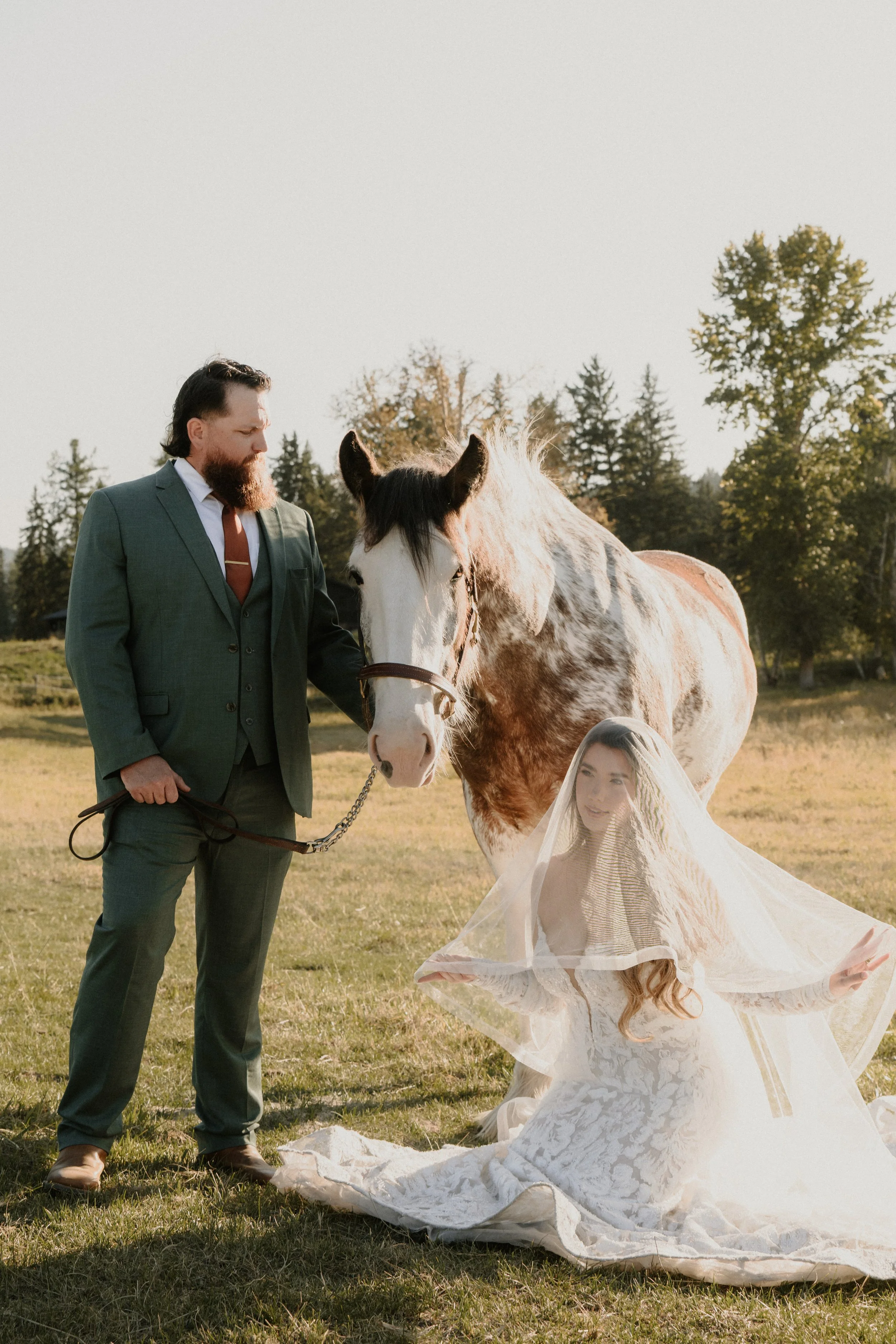 Elopement portrait in Glacier National Park, Montana, photographed by Stan Todorov