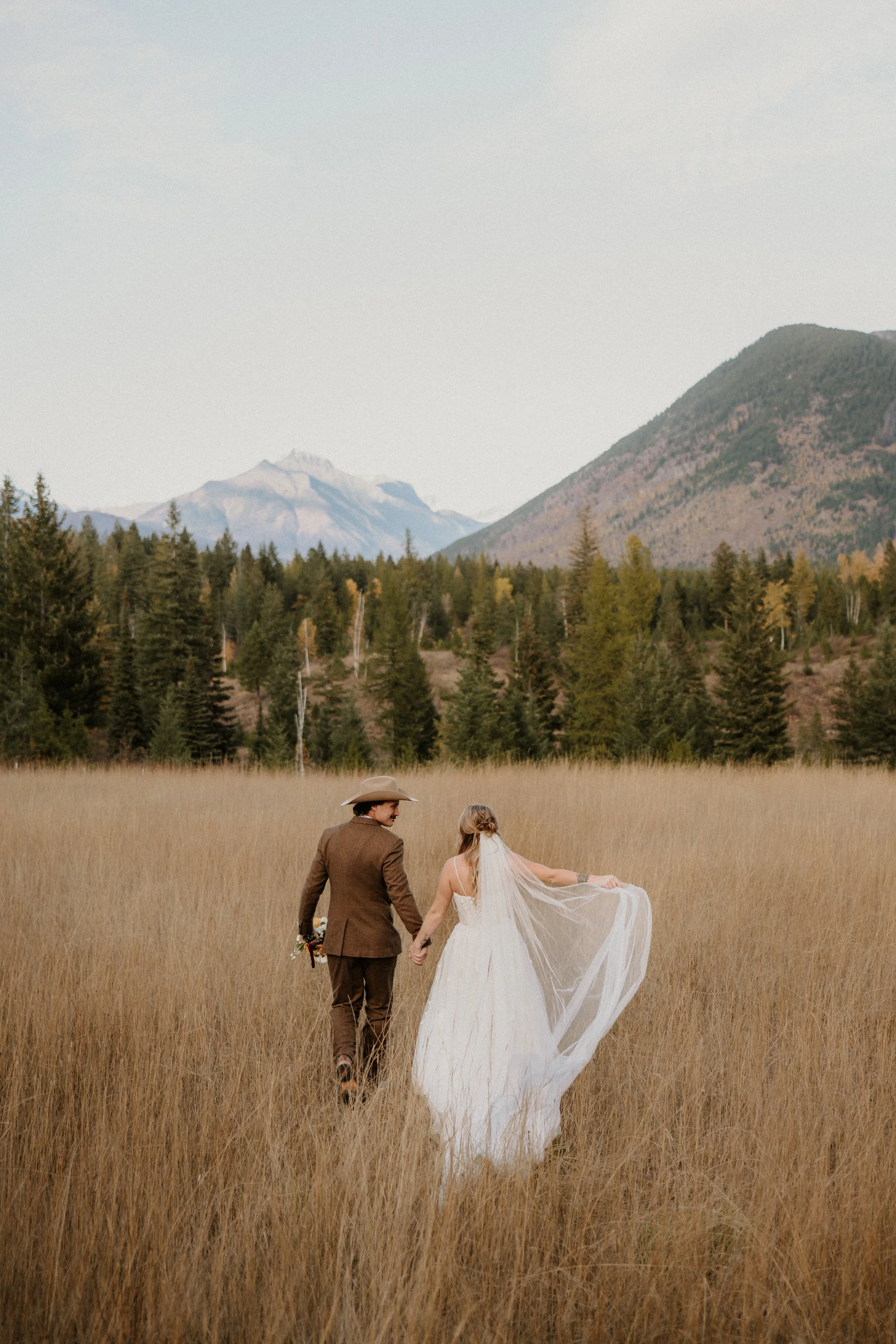 Couple during a Glacier National Park elopement
