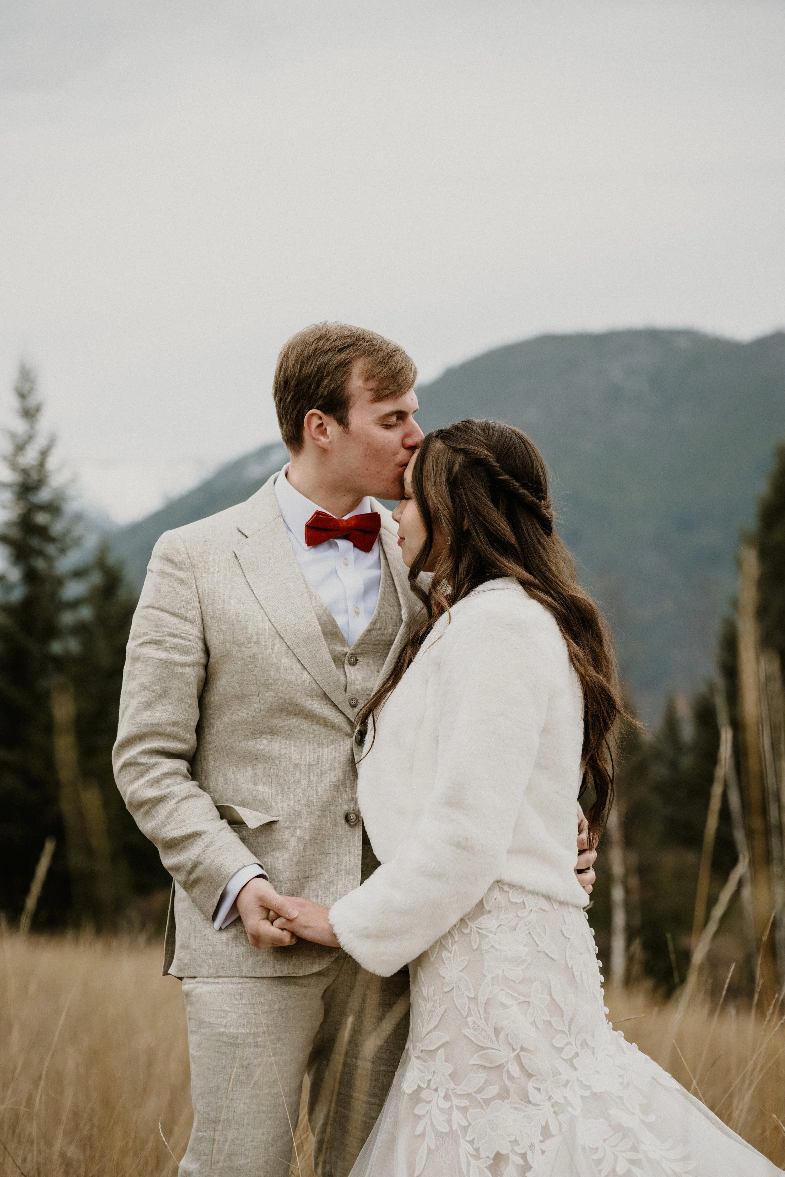 Winter elopement at Lake McDonald in Glacier National Park