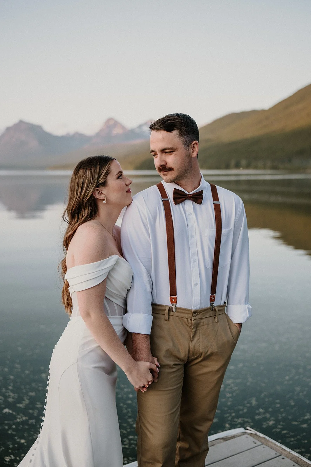 Newly married couple in the mountains of northwest Montana