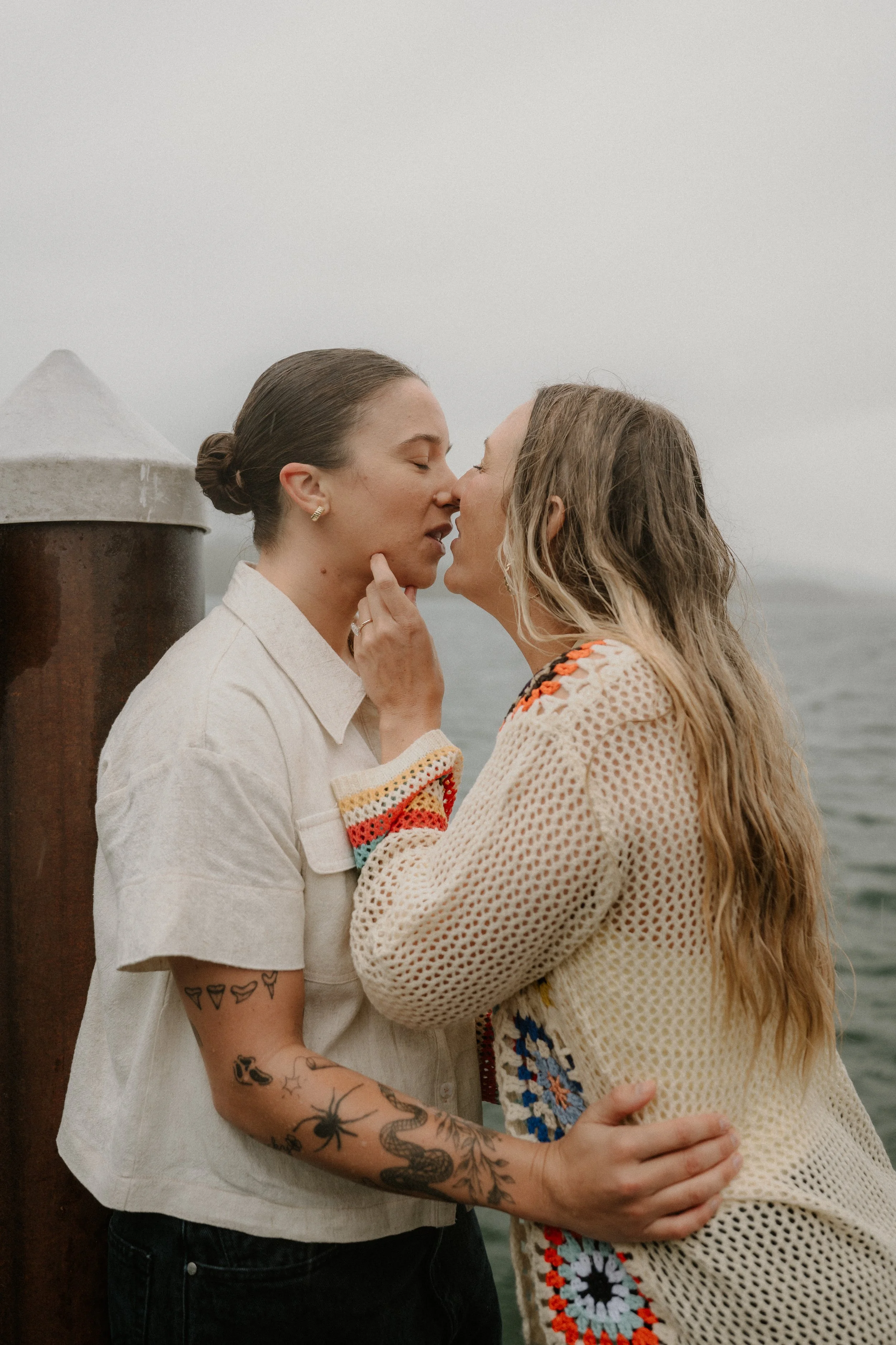 Taylor and Whitney candid moment during their Glacier National Park engagement