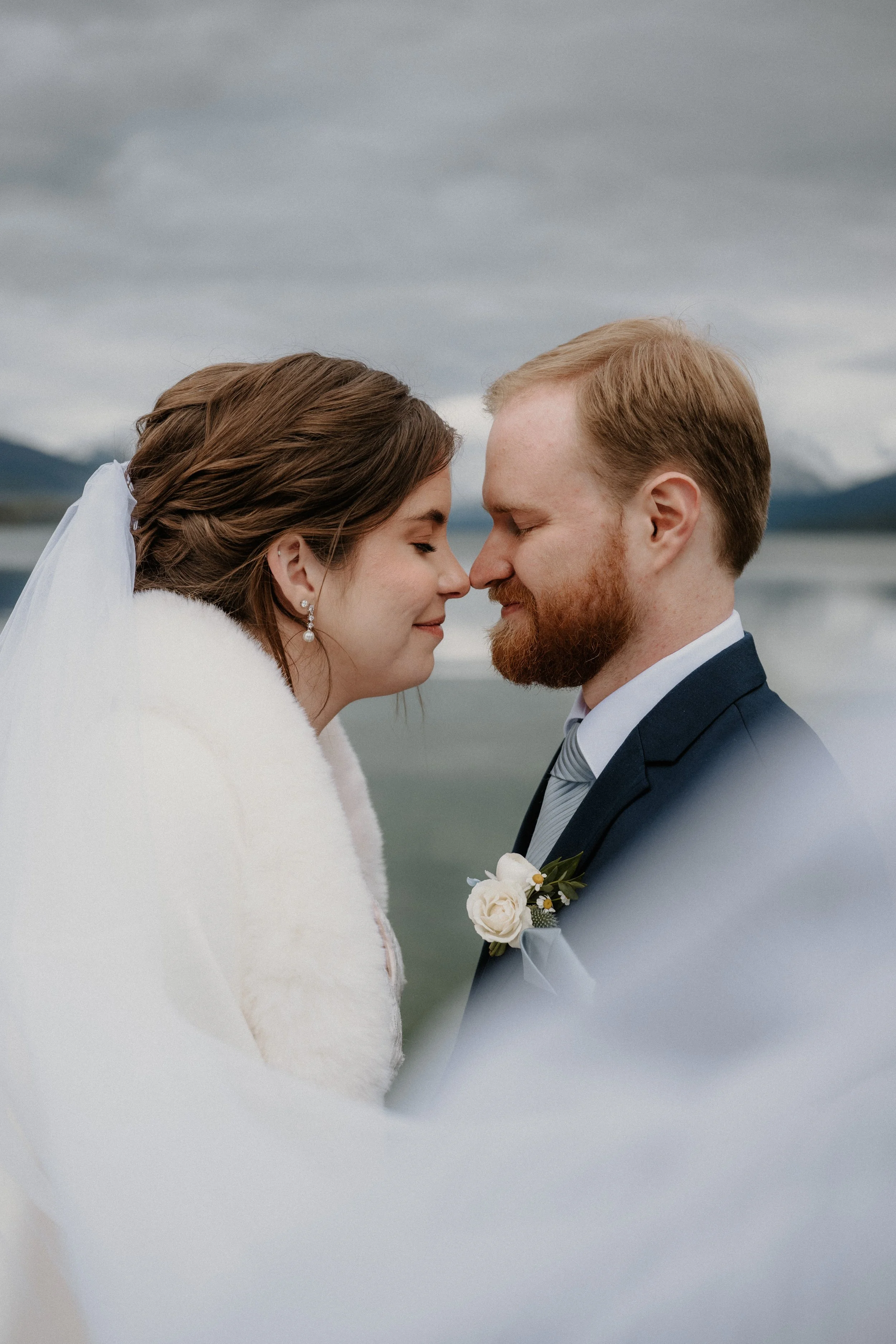 Couple during a Glacier National Park elopement