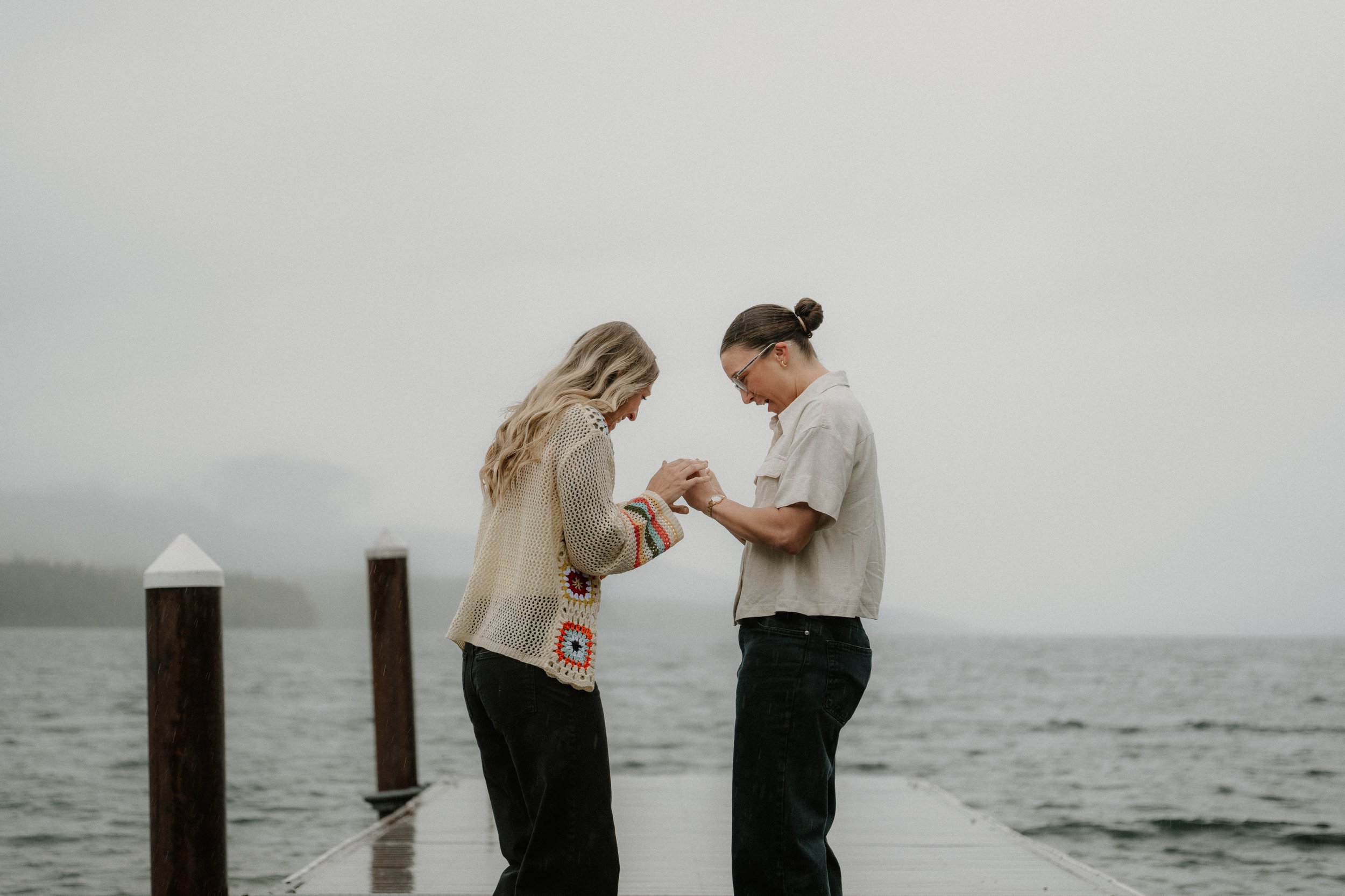 Taylor and Whitney together on the Lake McDonald shoreline