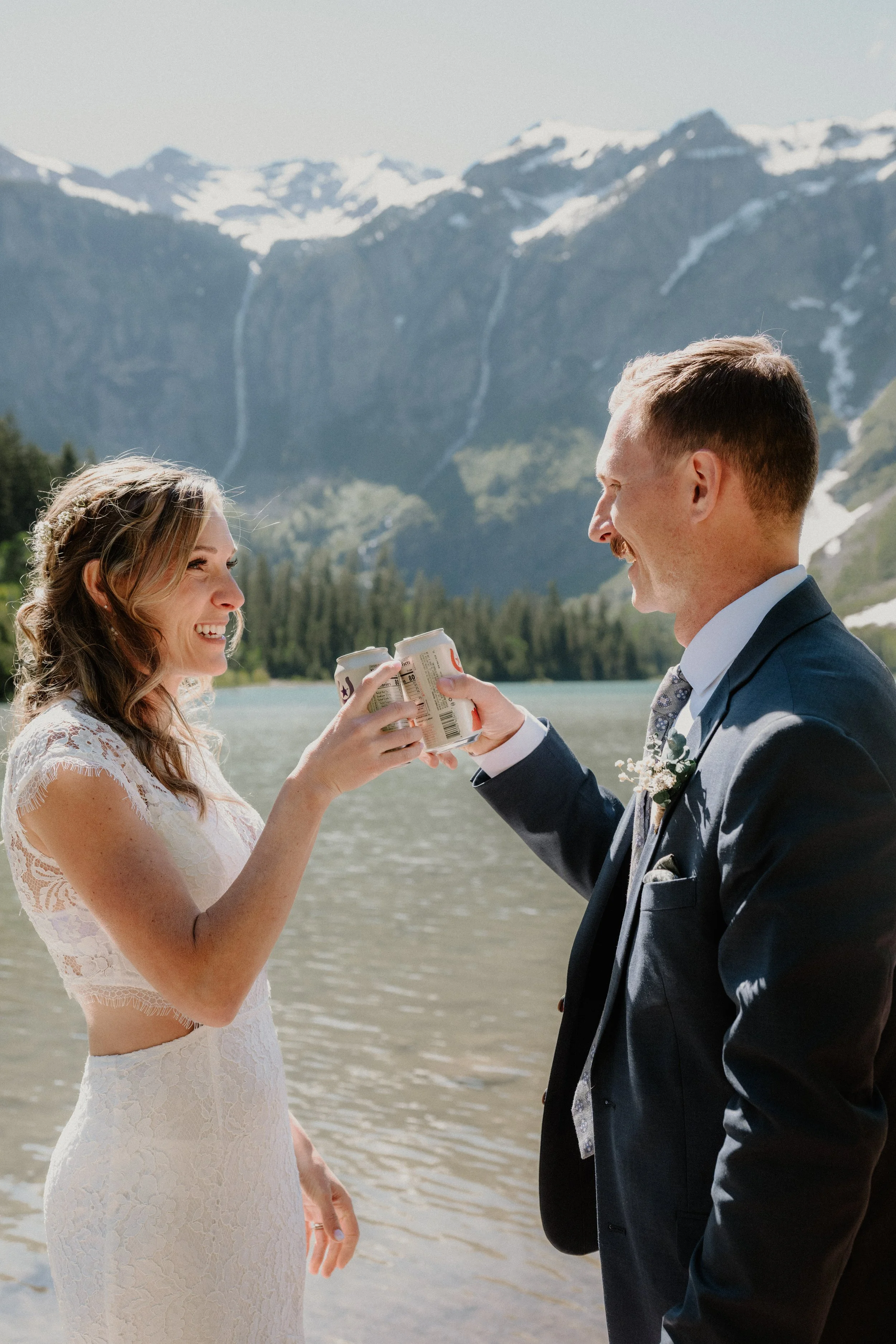 Glacier National Park elopement couple in the cedar forest