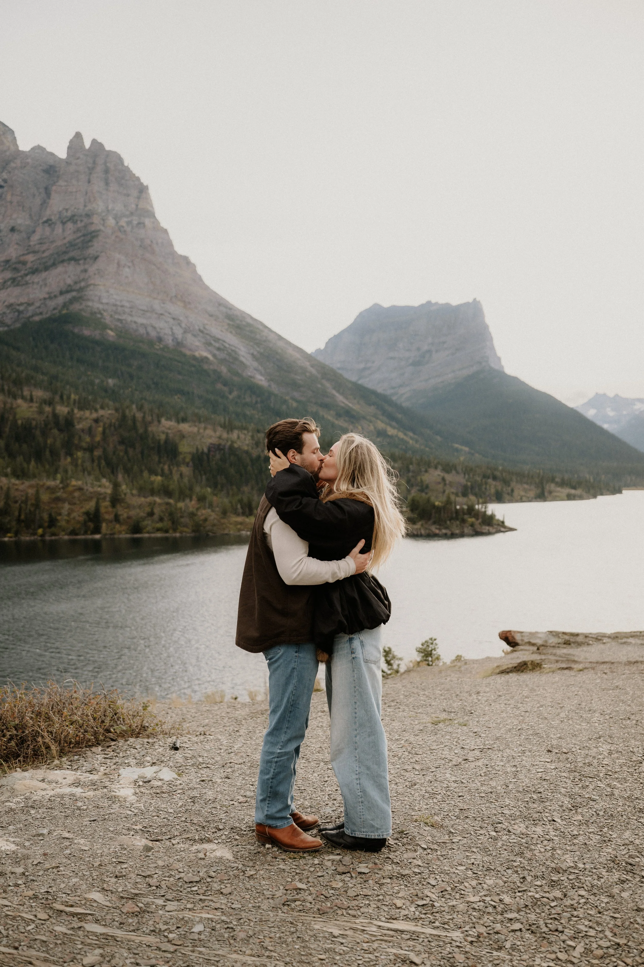 Glacier National Park proposal at Sun Point on the Going-to-the-Sun Road