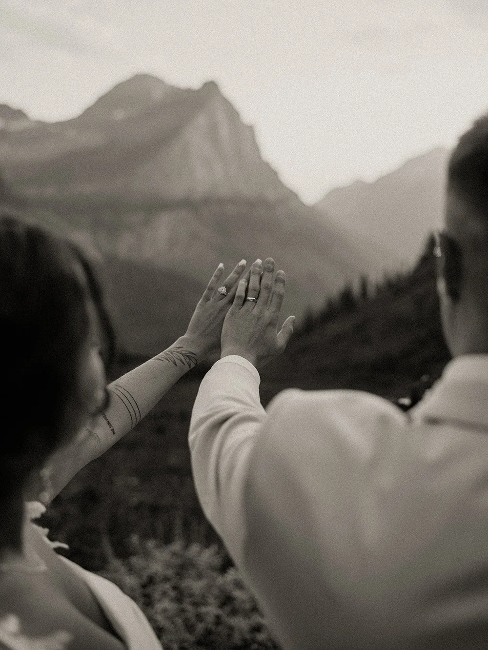 Mountain elopement first look in Glacier National Park