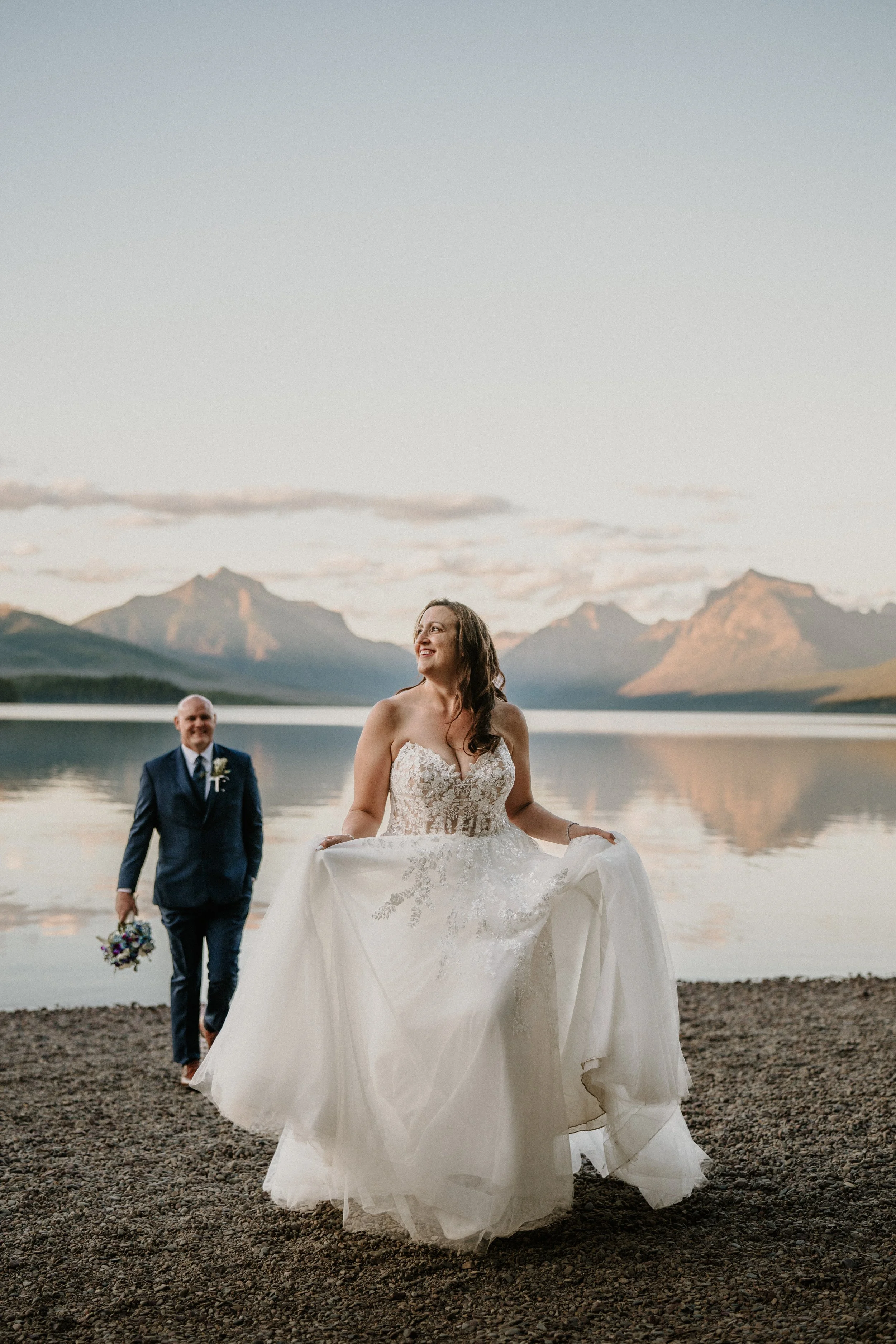 Glacier National Park elopement photographer capturing the ceremony
