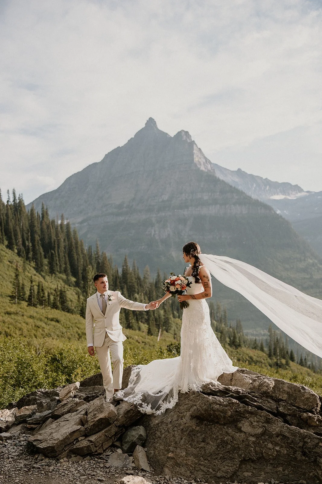 Hidden Lake elopement in Glacier National Park photographed by Stan Todorov