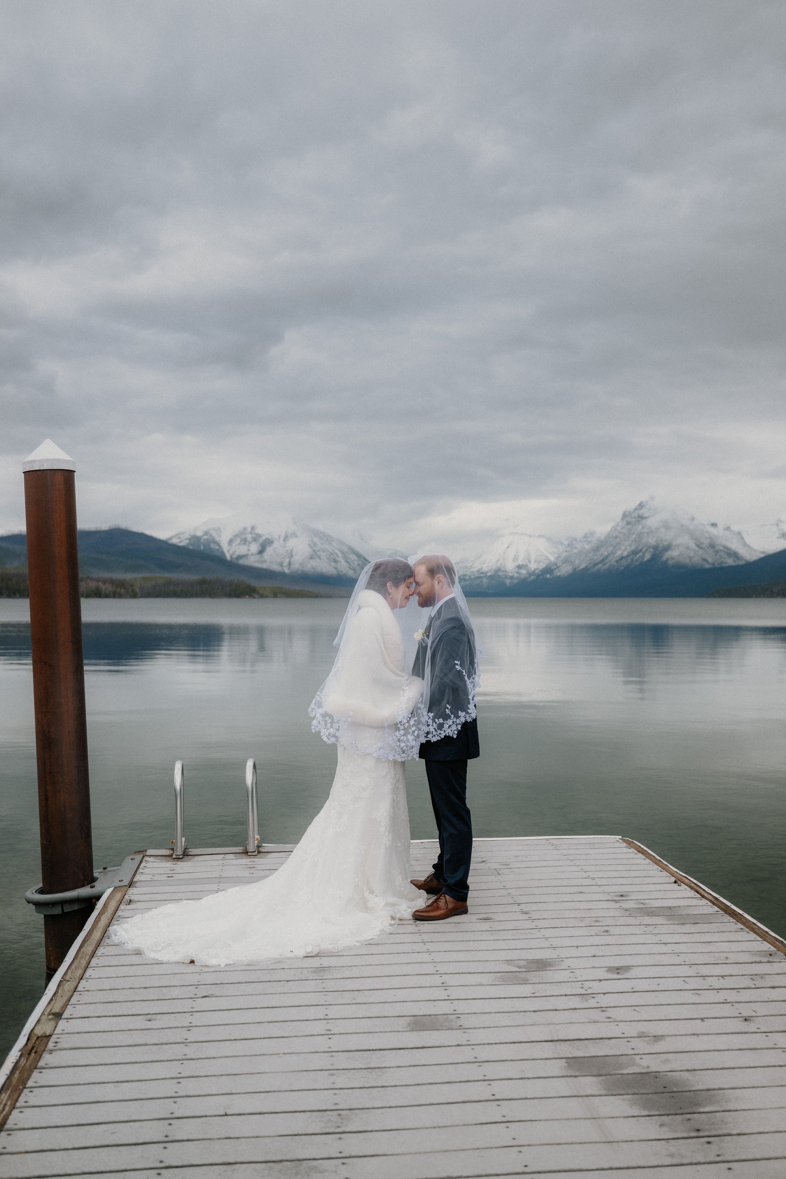 Couple portrait during a Glacier National Park elopement