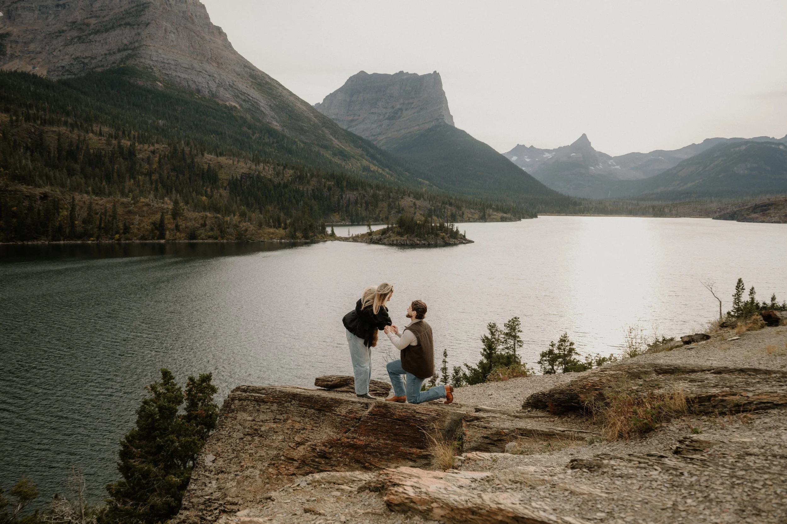 Rowan and Matt at Sun Point above St. Mary Lake in Glacier National Park
