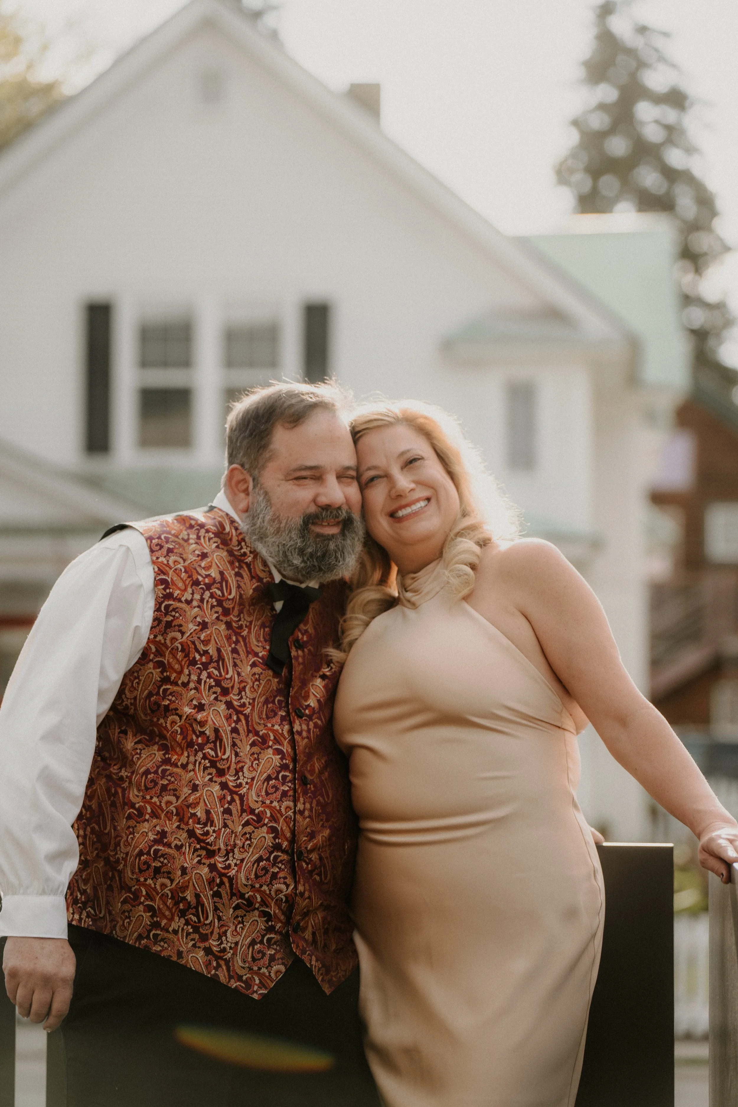 Lisa and Jimi on their wedding day at The Large House Hotel in Whitefish, Montana