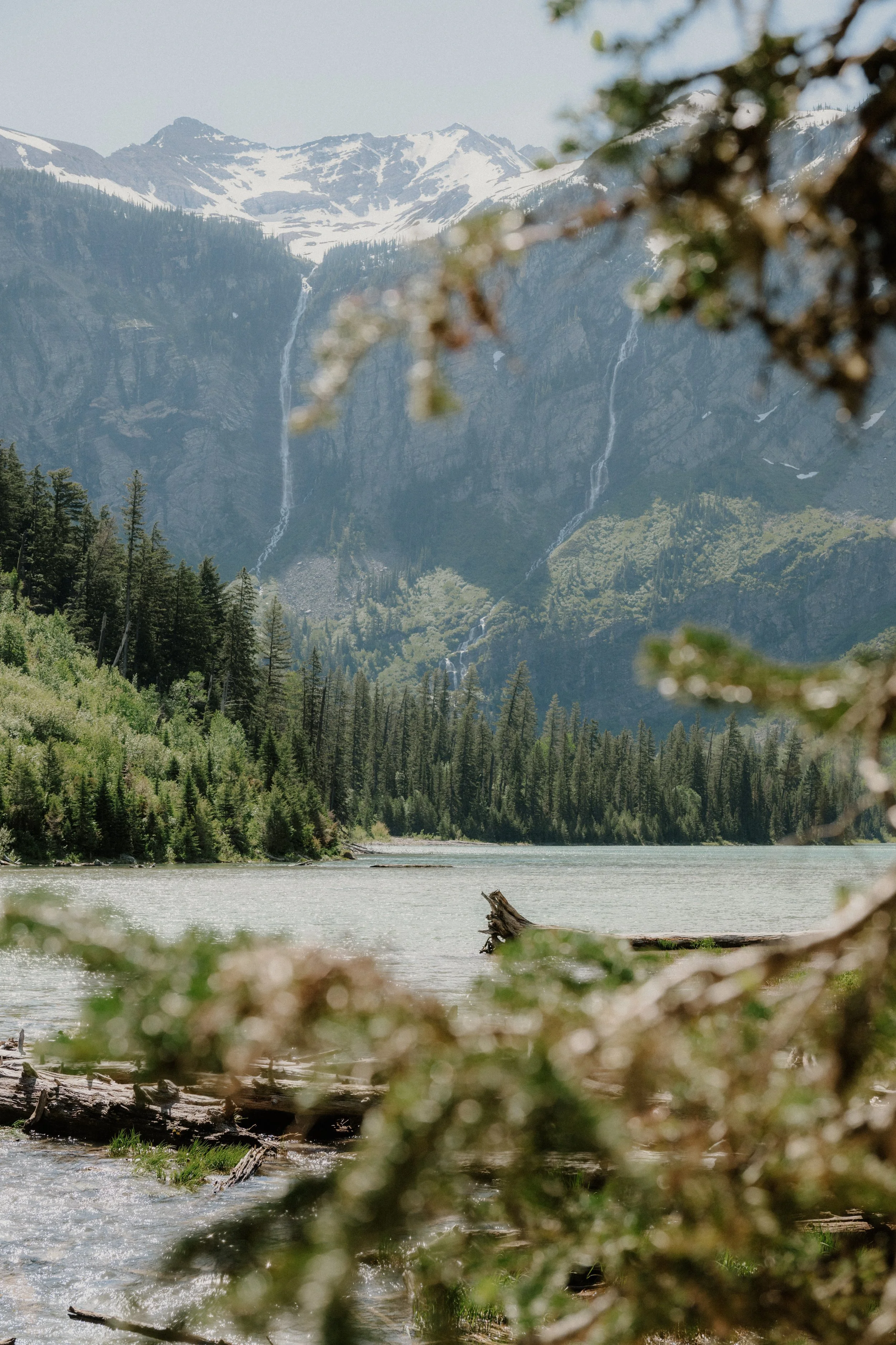 Avalanche Lake elopement couple at the glacial lake