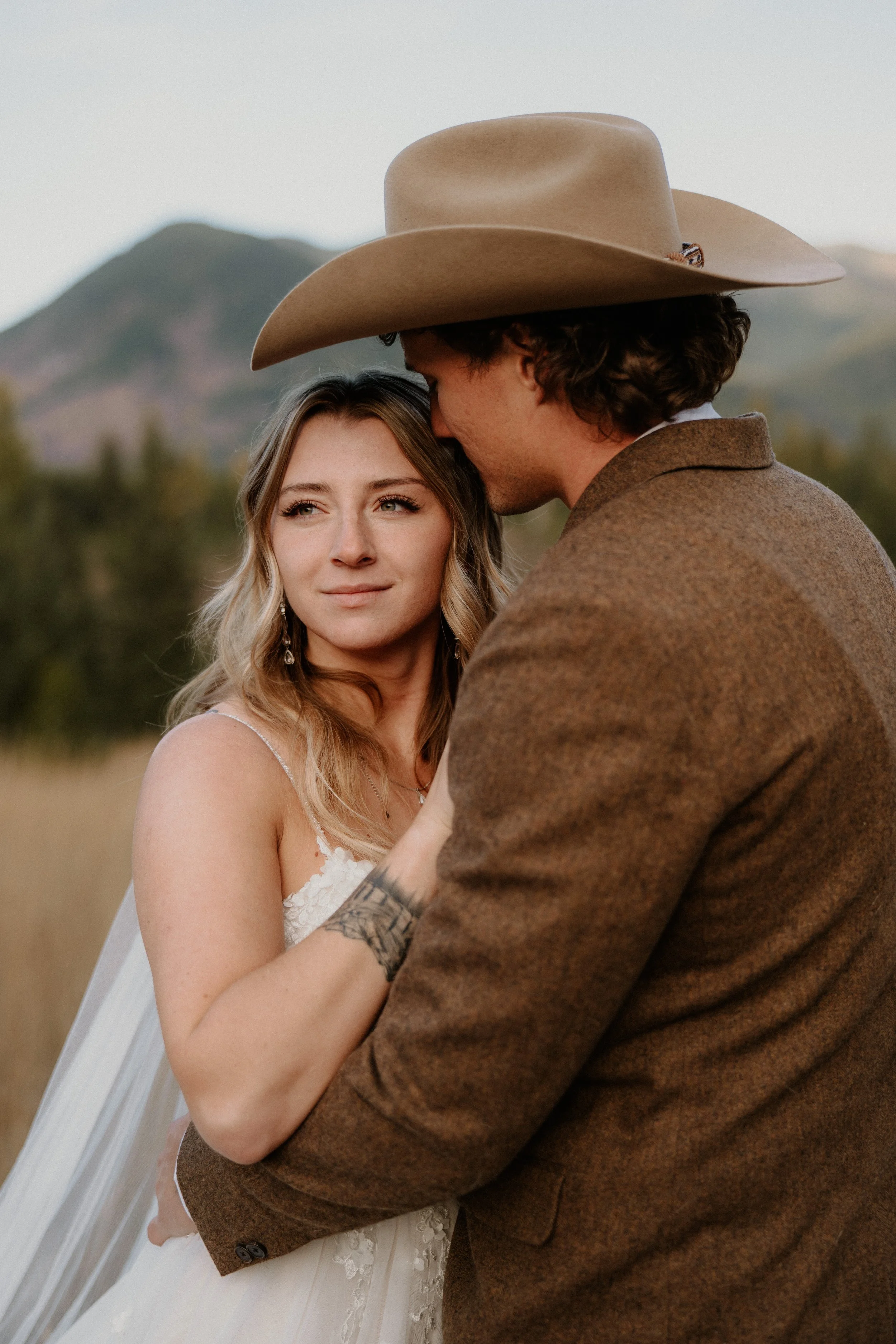 Glacier National Park elopement landscape and couple