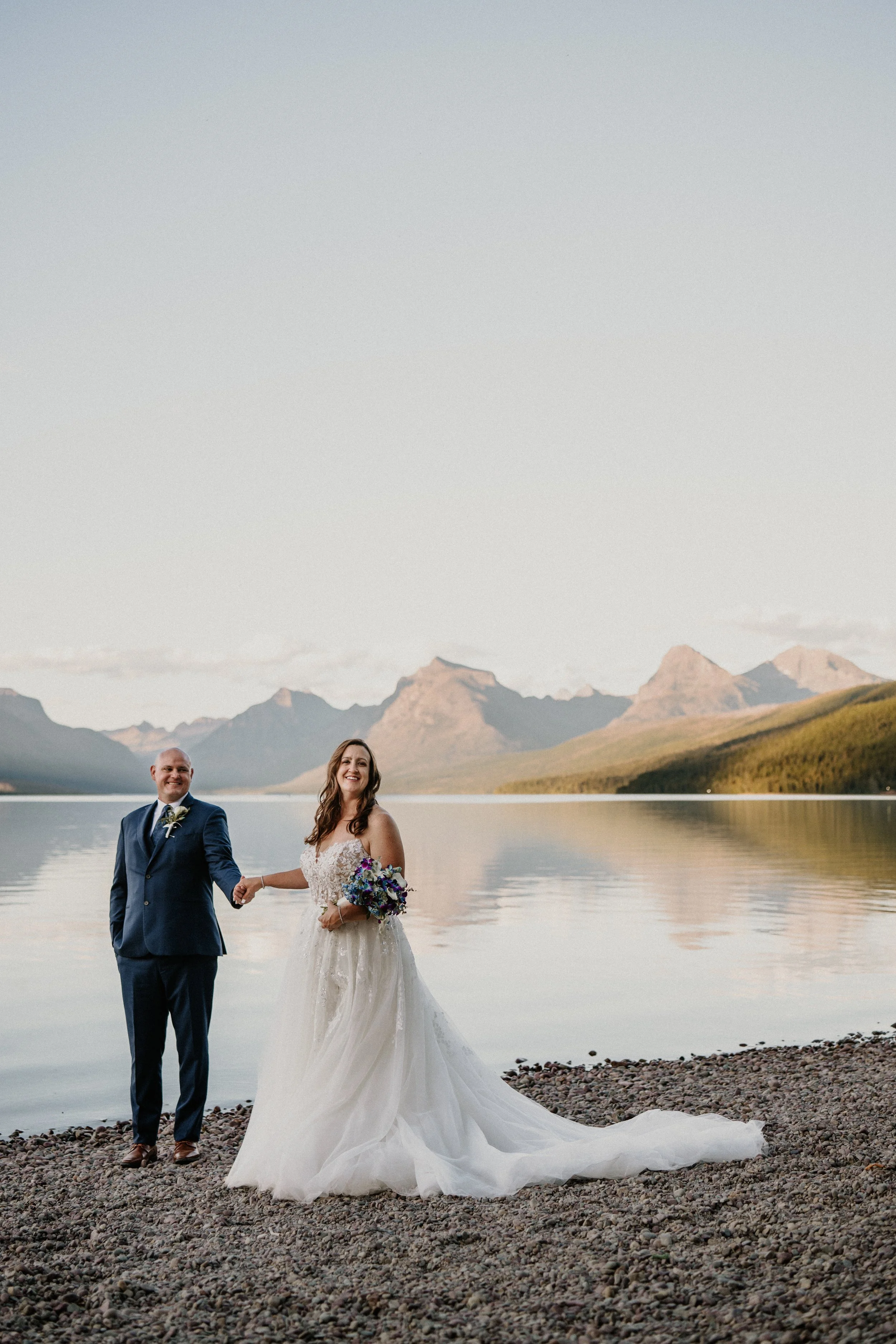 Glacier National Park elopement ceremony at a permitted location