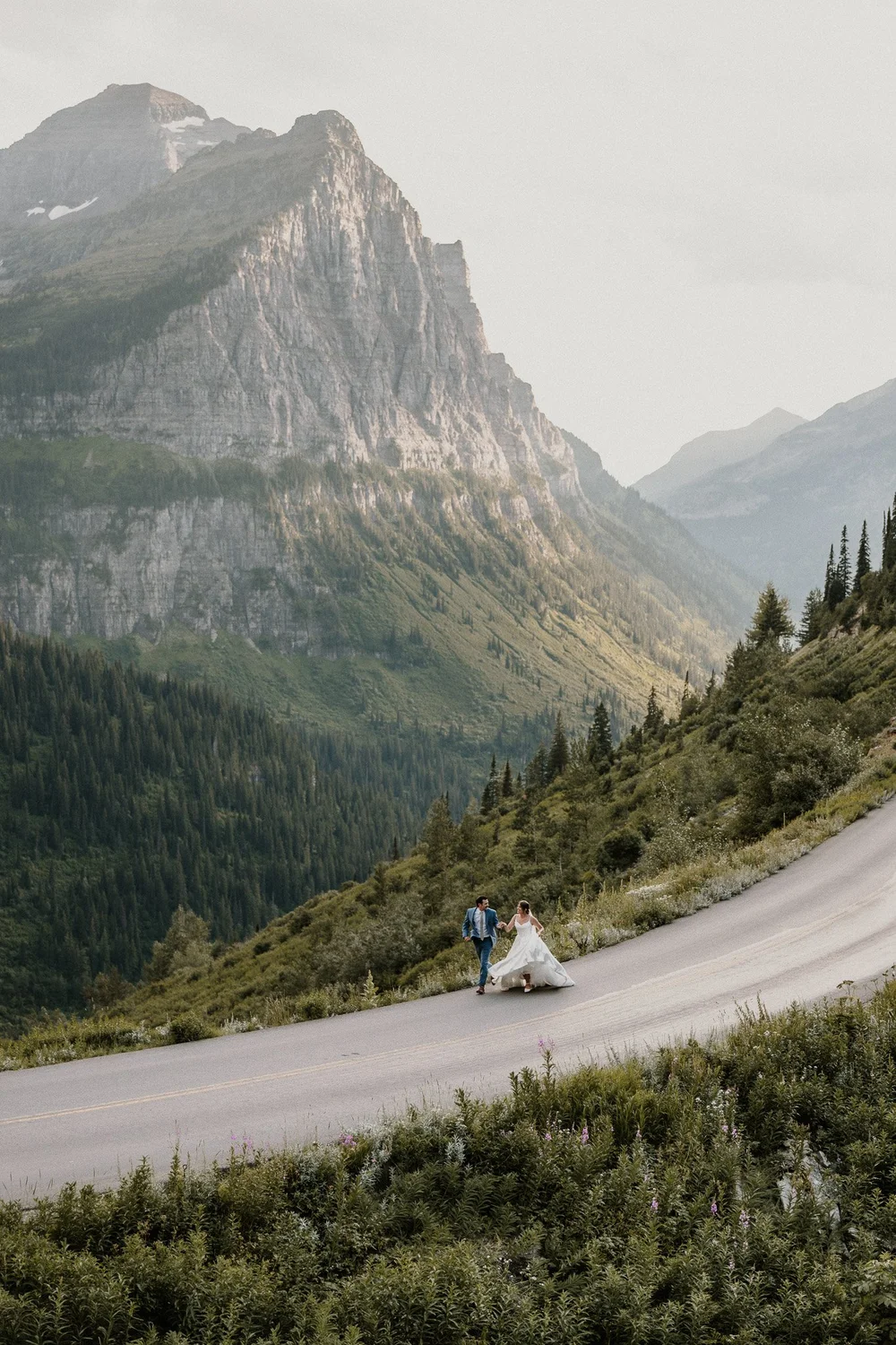 Intimate elopement in Glacier National Park forest